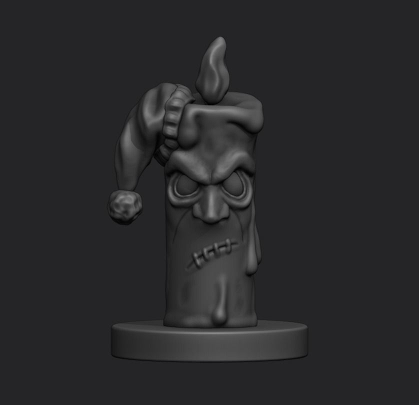 Christmas candle 3D print model_1