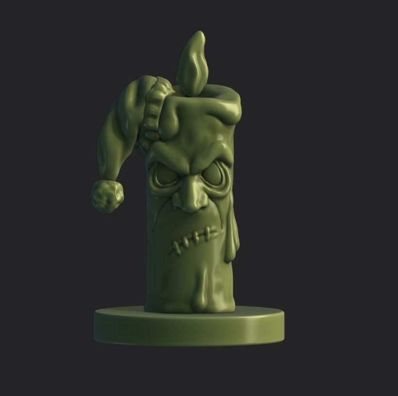 Christmas candle 3D print model_2