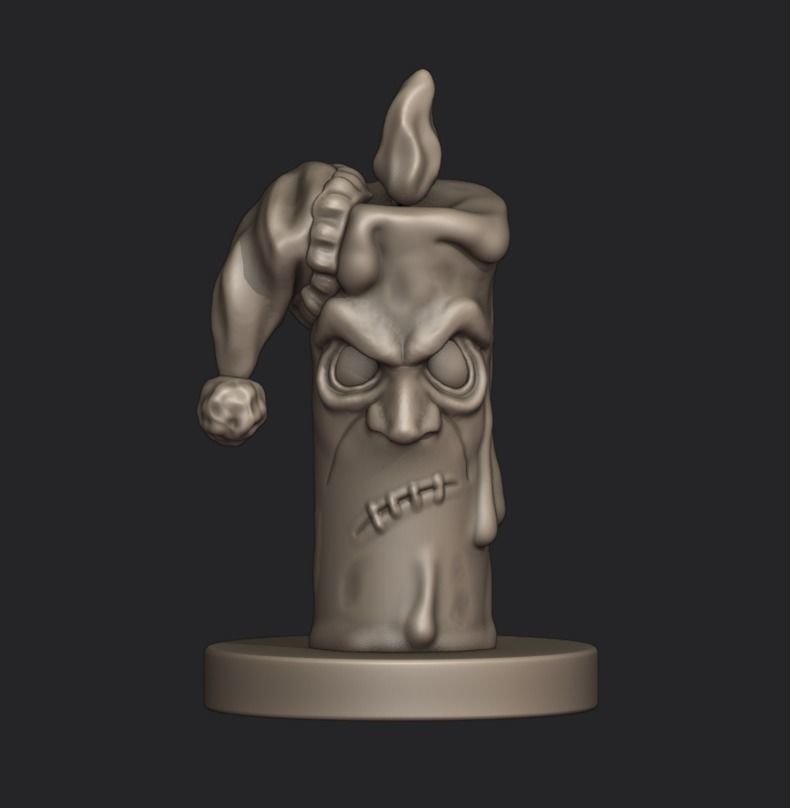 Christmas candle 3D print model_4