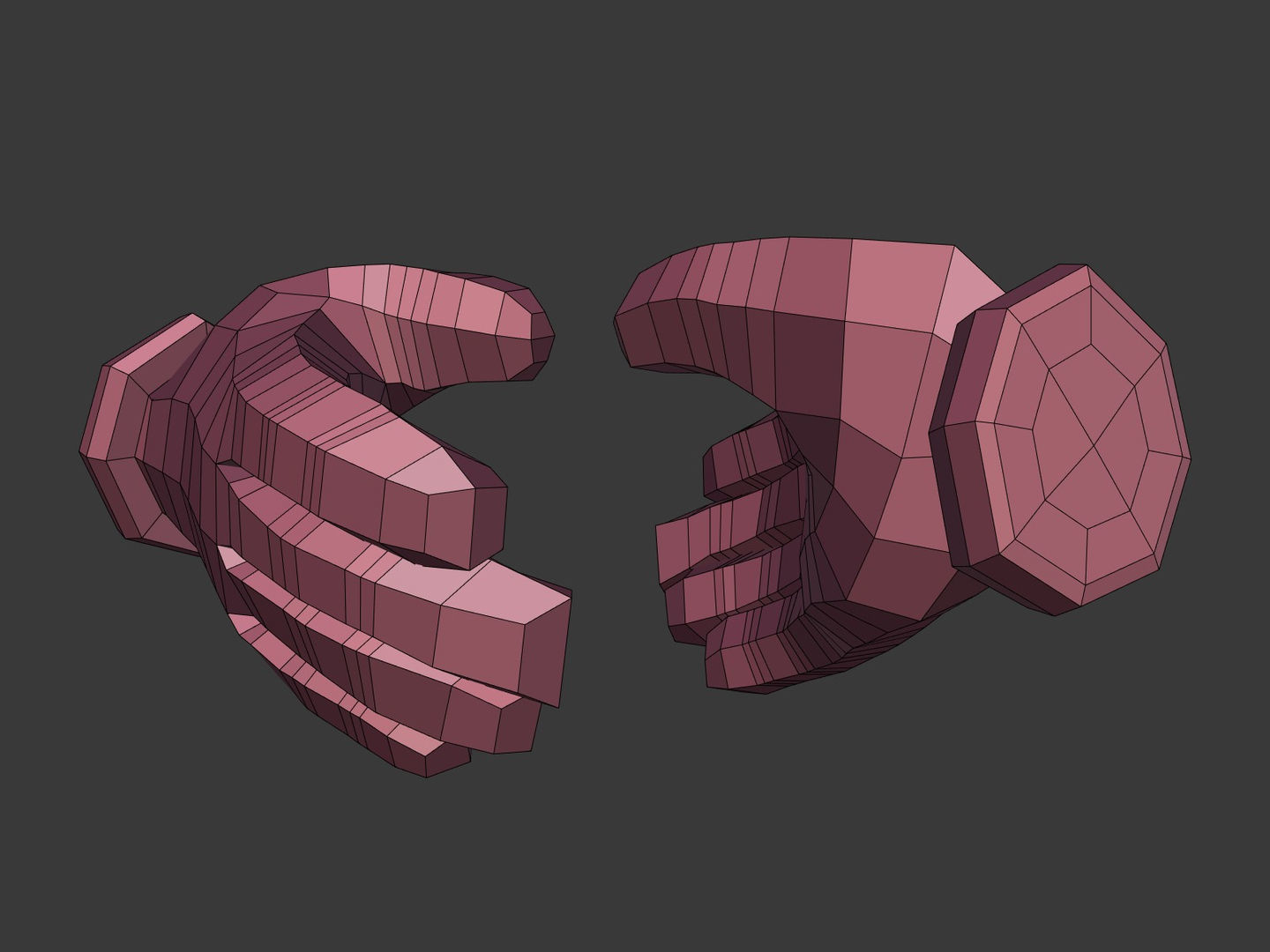 Cartoon Hand Low-poly 3D model_14