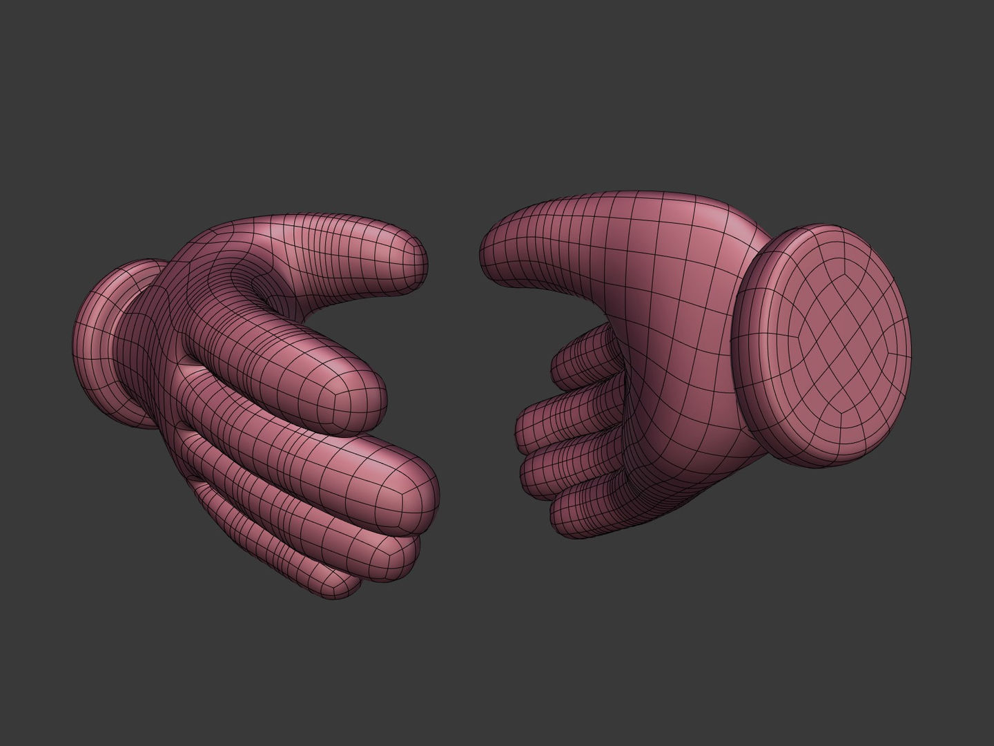 Cartoon Hand Low-poly 3D model_15