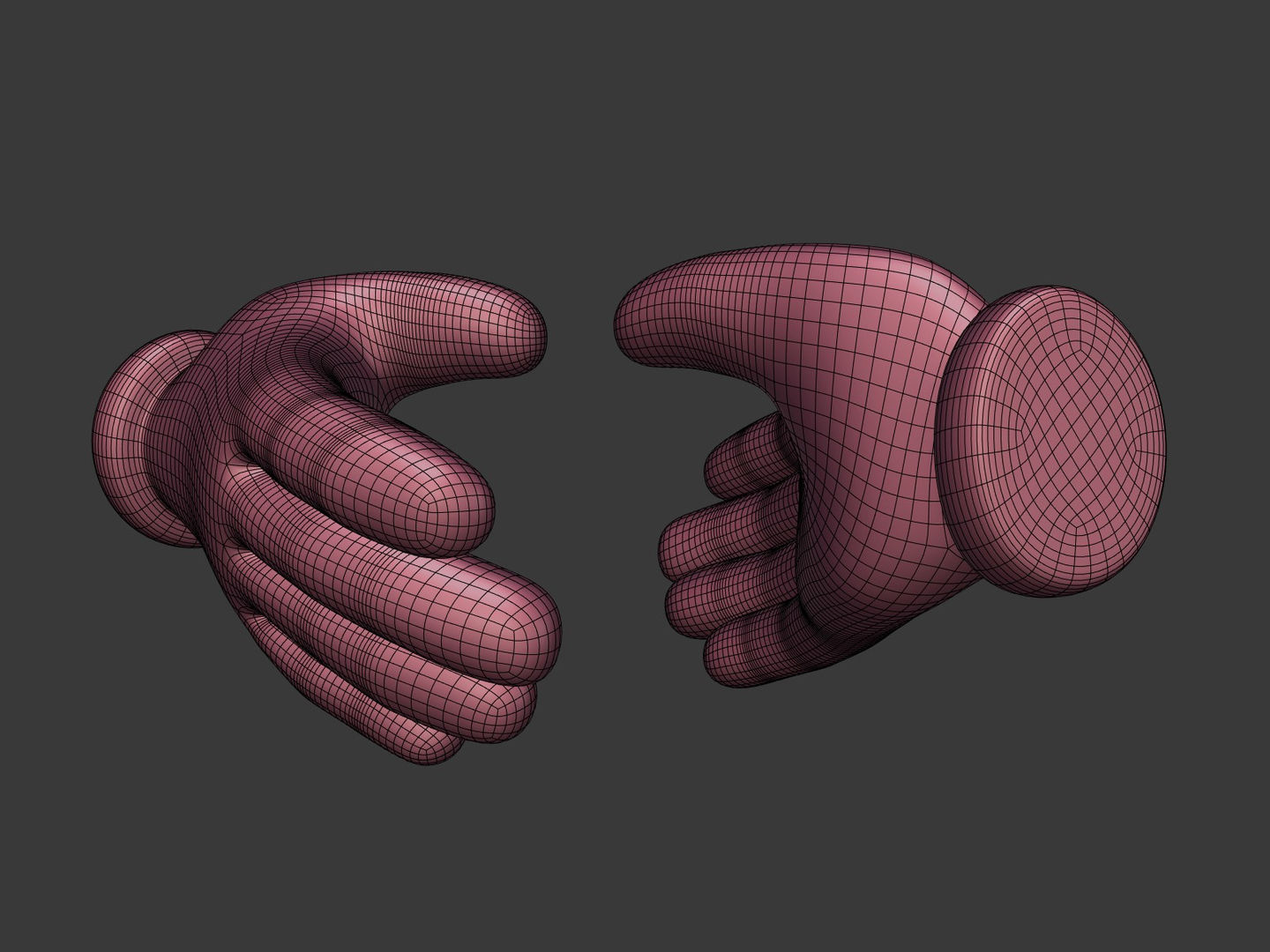 Cartoon Hand Low-poly 3D model_16