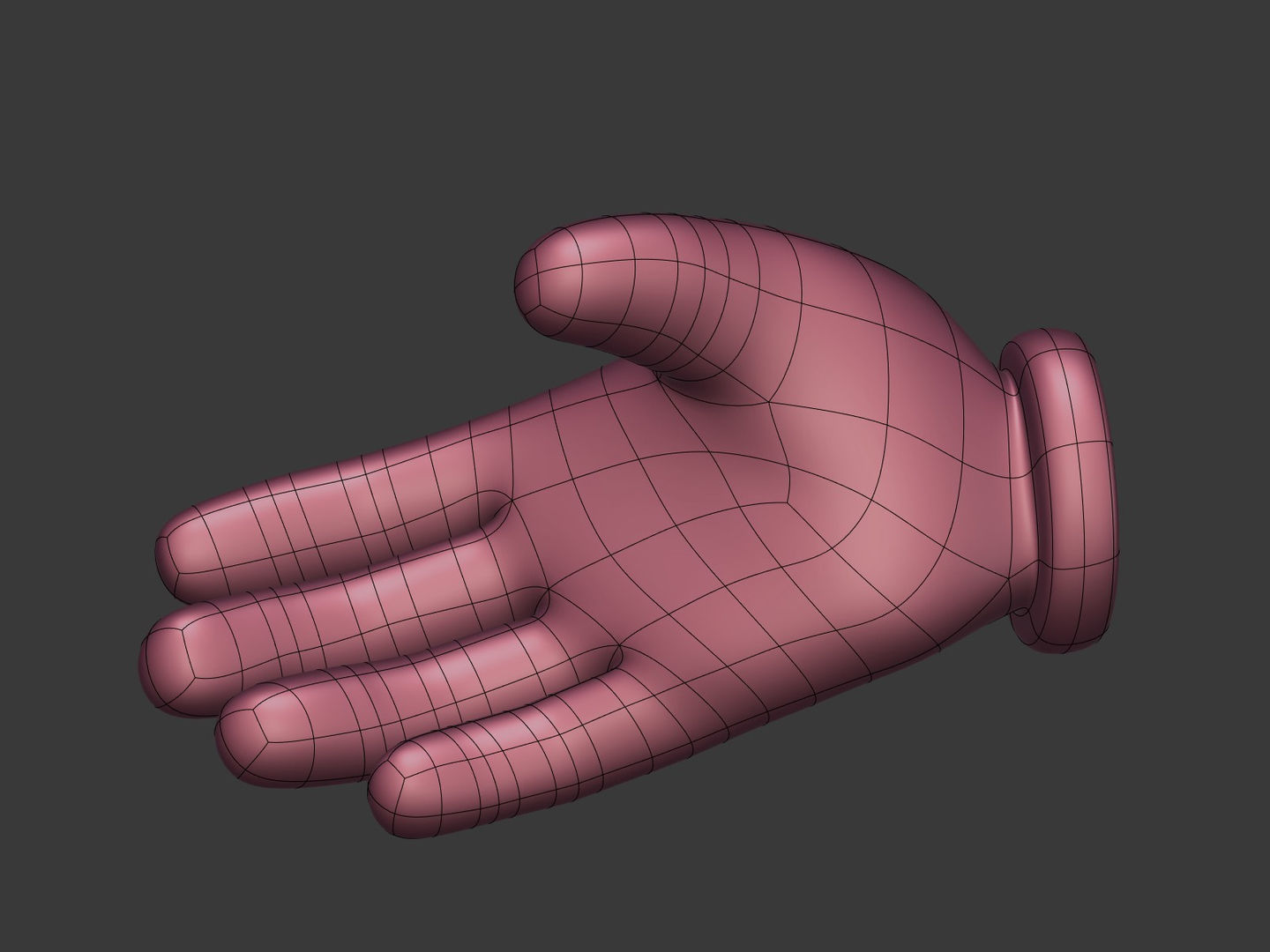 Cartoon Hand Low-poly 3D model_20