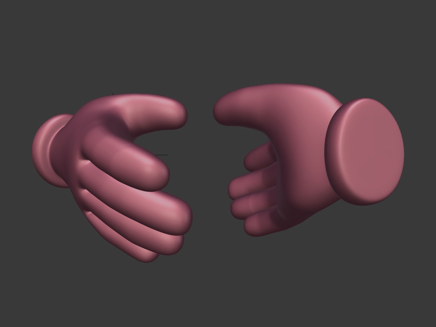 Cartoon Hand Low-poly 3D model_1