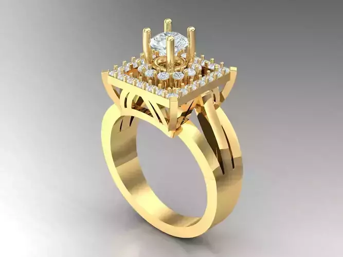 Diamond Solitaire Engagement Ring 1WR89 3D print model