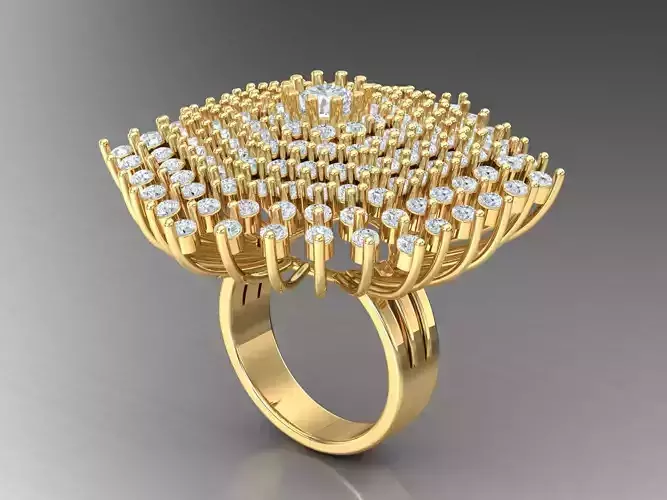 Big Round Diamond Engagement Ring Cad 1WR84 3D print model