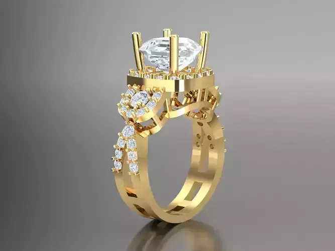 Diamond Solitaire Engagement Ring 1WR83 3D print model