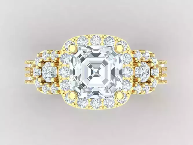 Diamond Solitaire Engagement Ring Cad 1WR82 3D print model