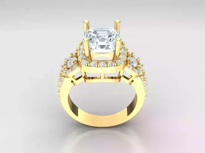 Diamond Solitaire Engagement Ring Cad 1WR81 3D print model