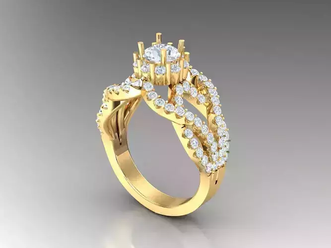 Diamond Solitaire Engagement Ring Cad 1WR79 3D print model