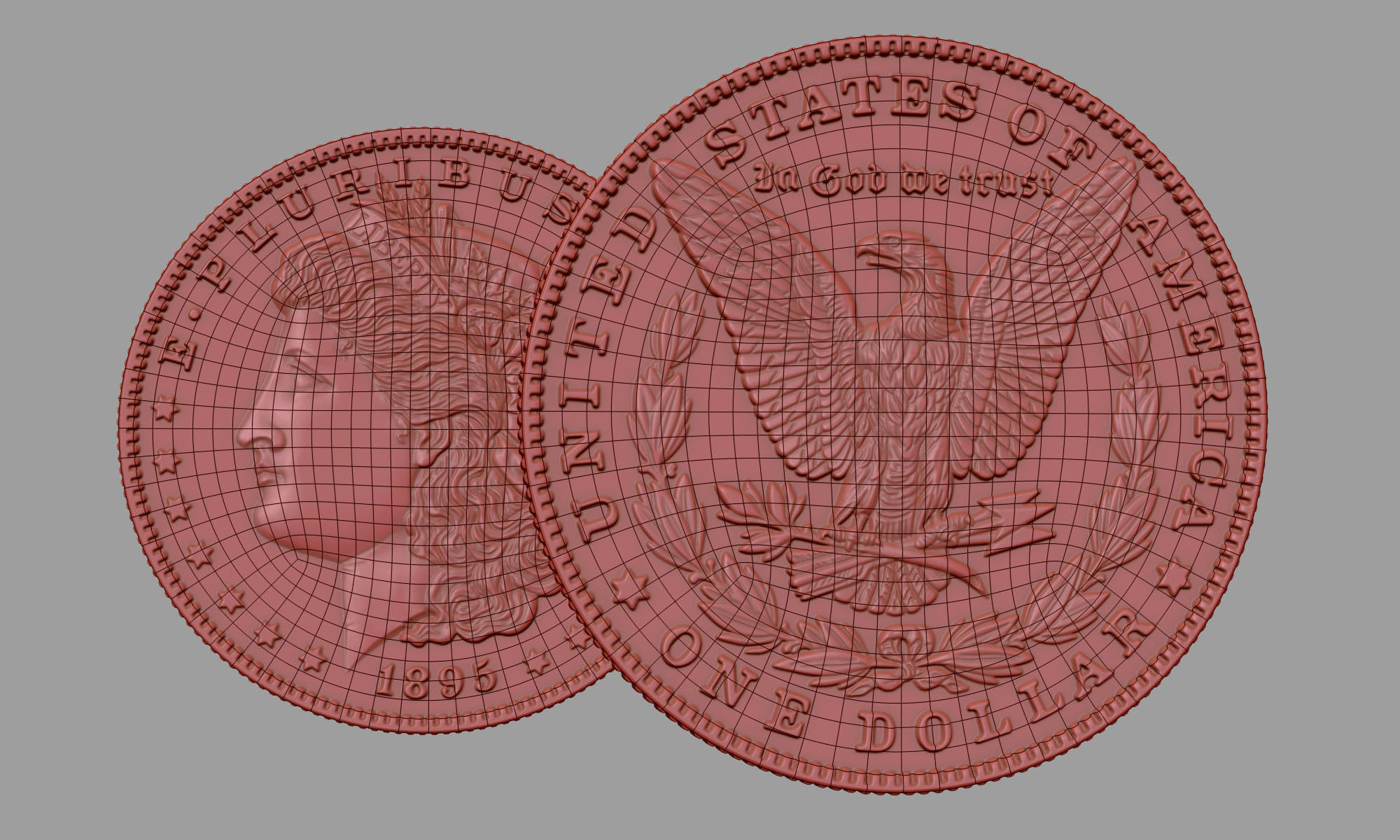 Morgan Silver Dollar 3D model_29