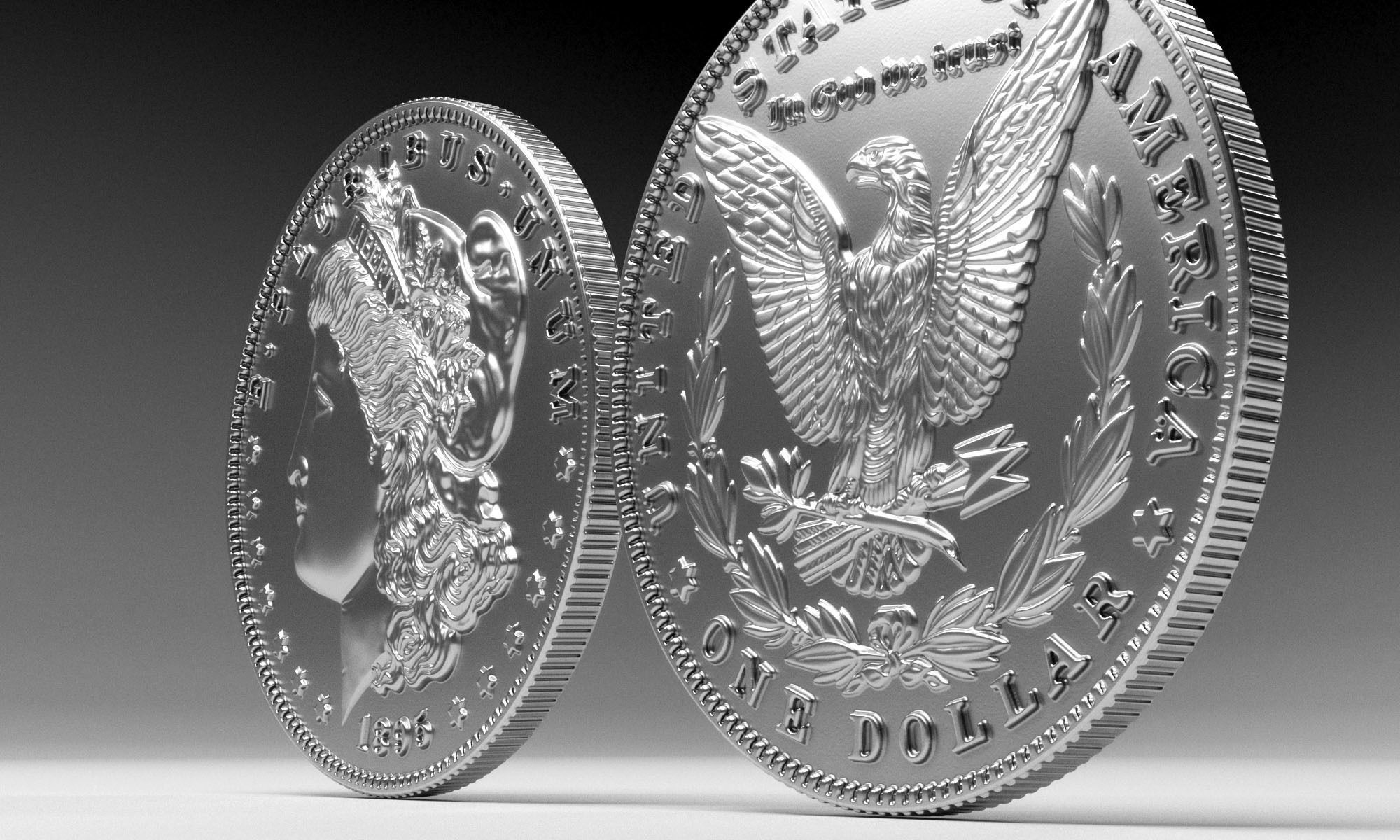 Morgan Silver Dollar 3D model_4