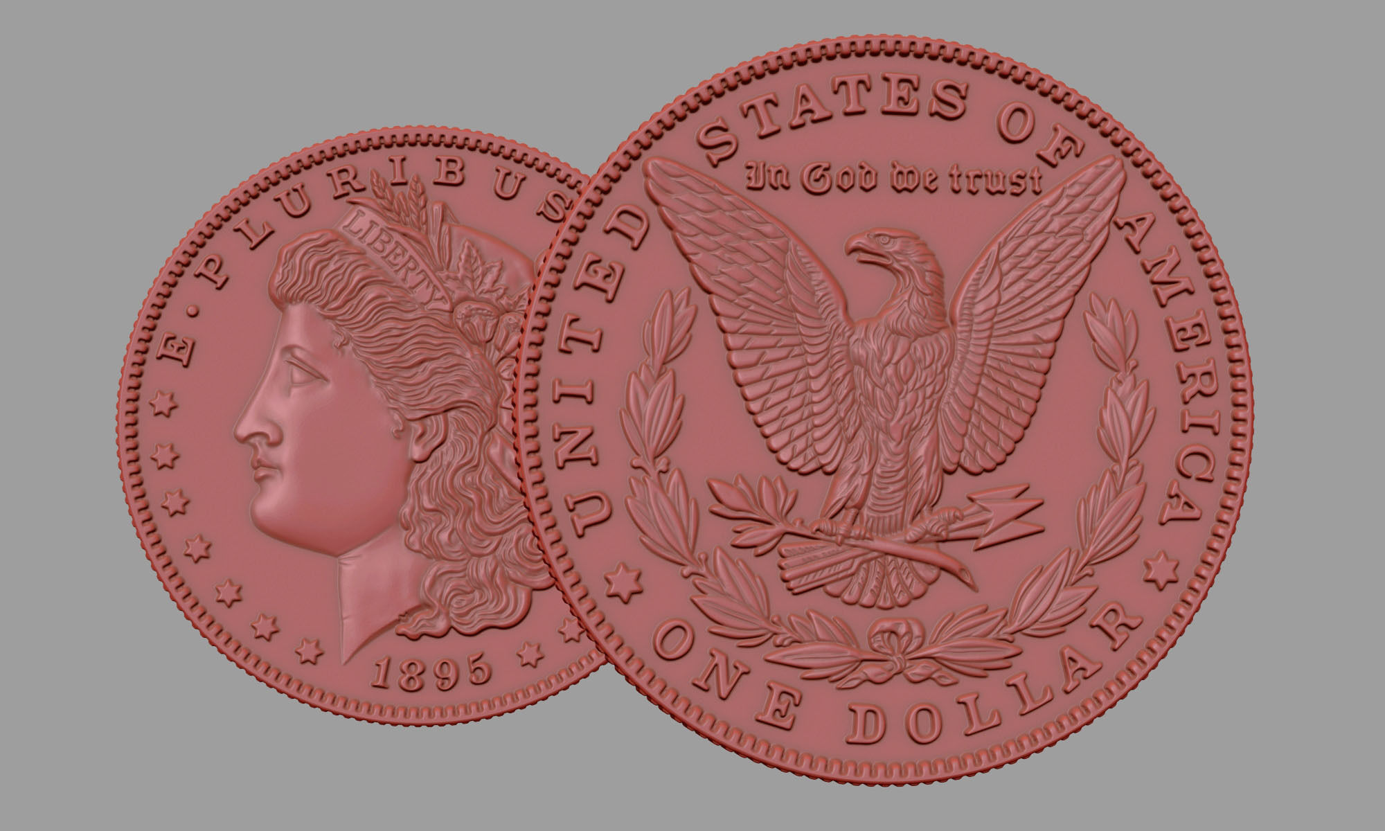 Morgan Silver Dollar 3D model_19