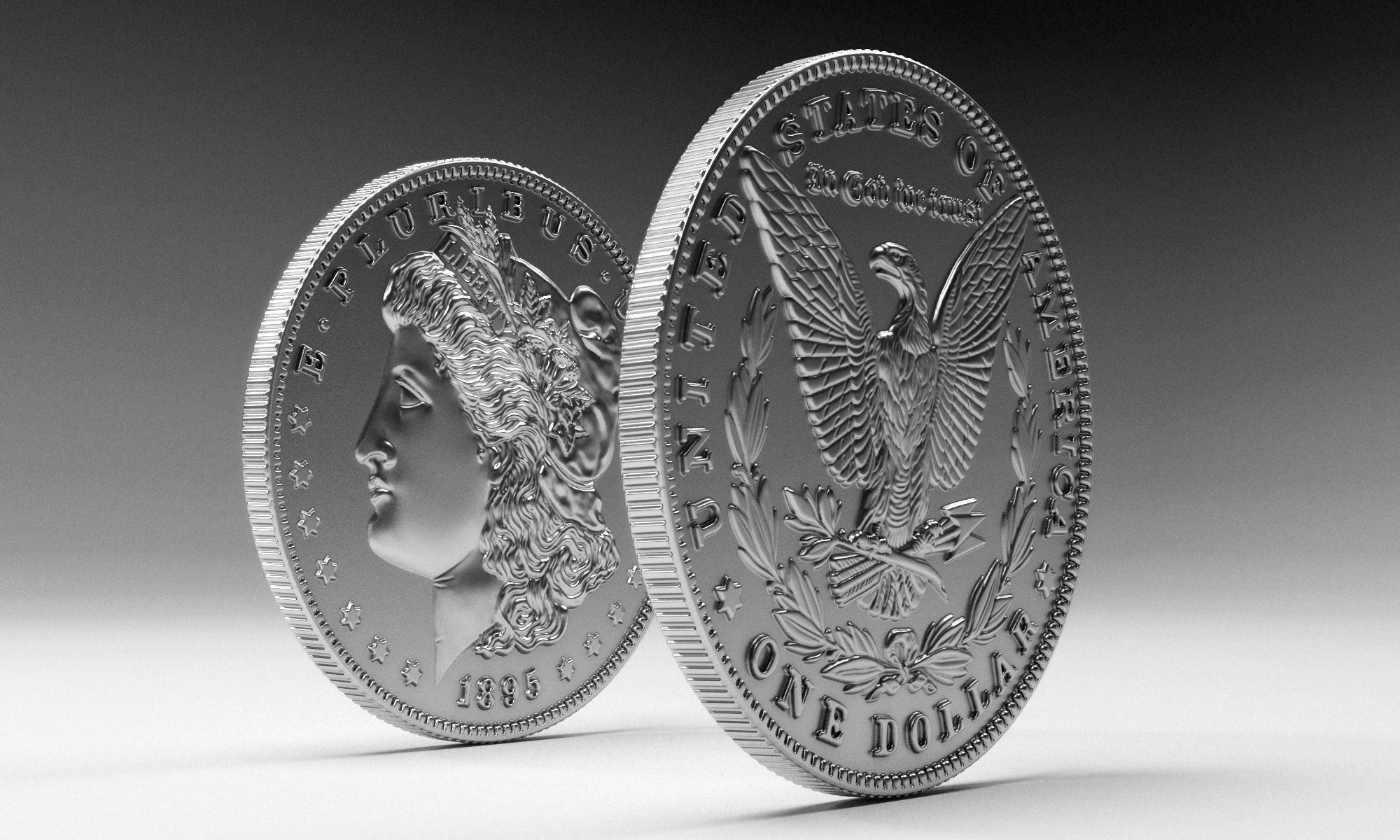 Morgan Silver Dollar 3D model_8