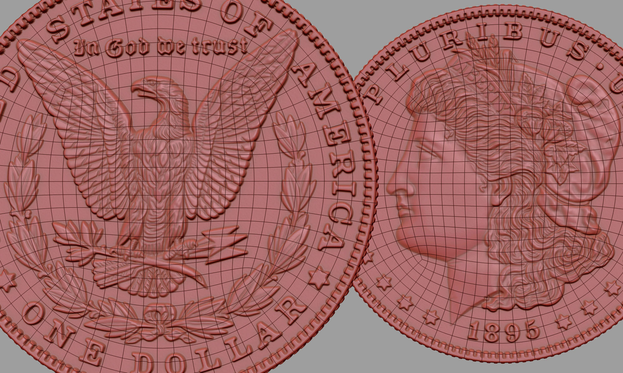 Morgan Silver Dollar 3D model_30