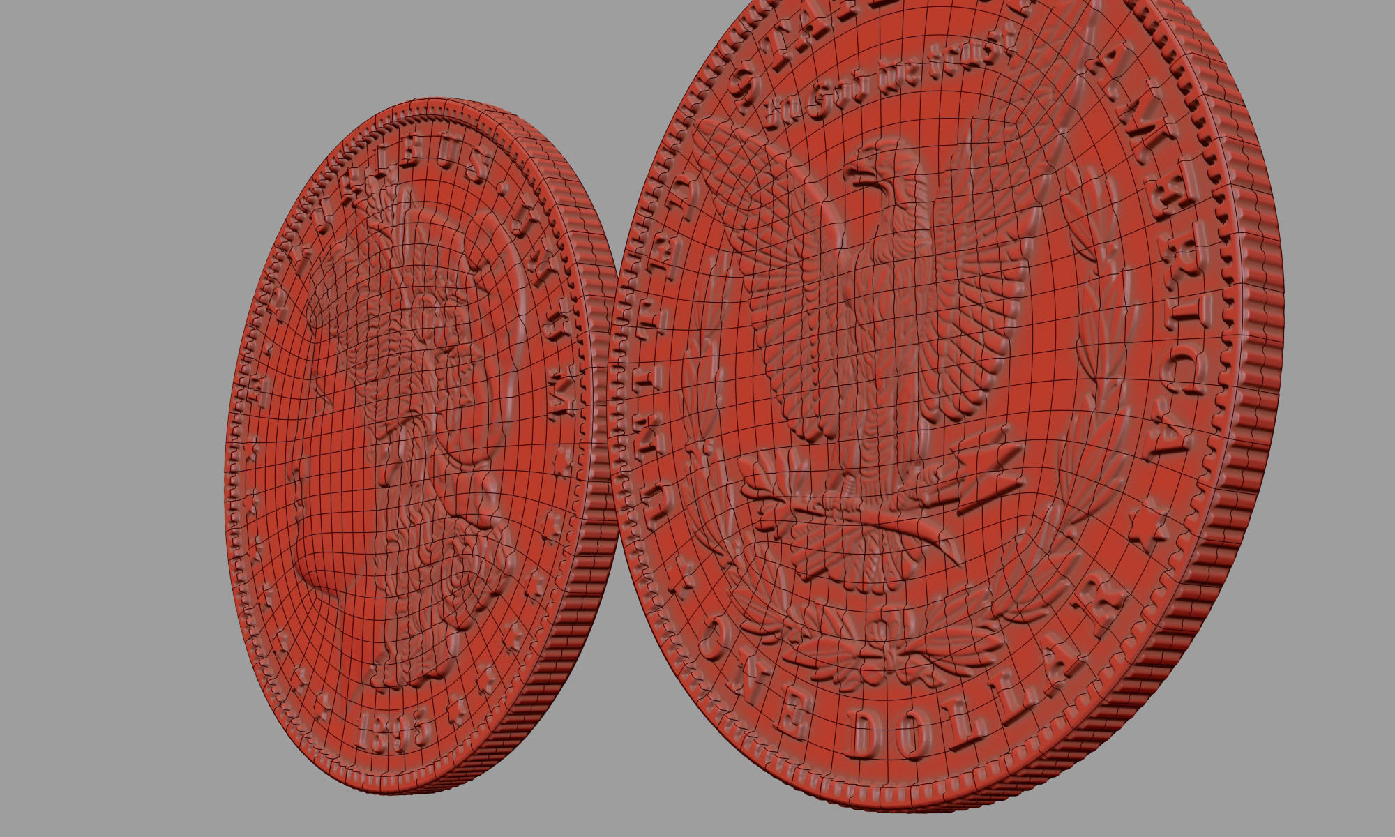 Morgan Silver Dollar 3D model_28