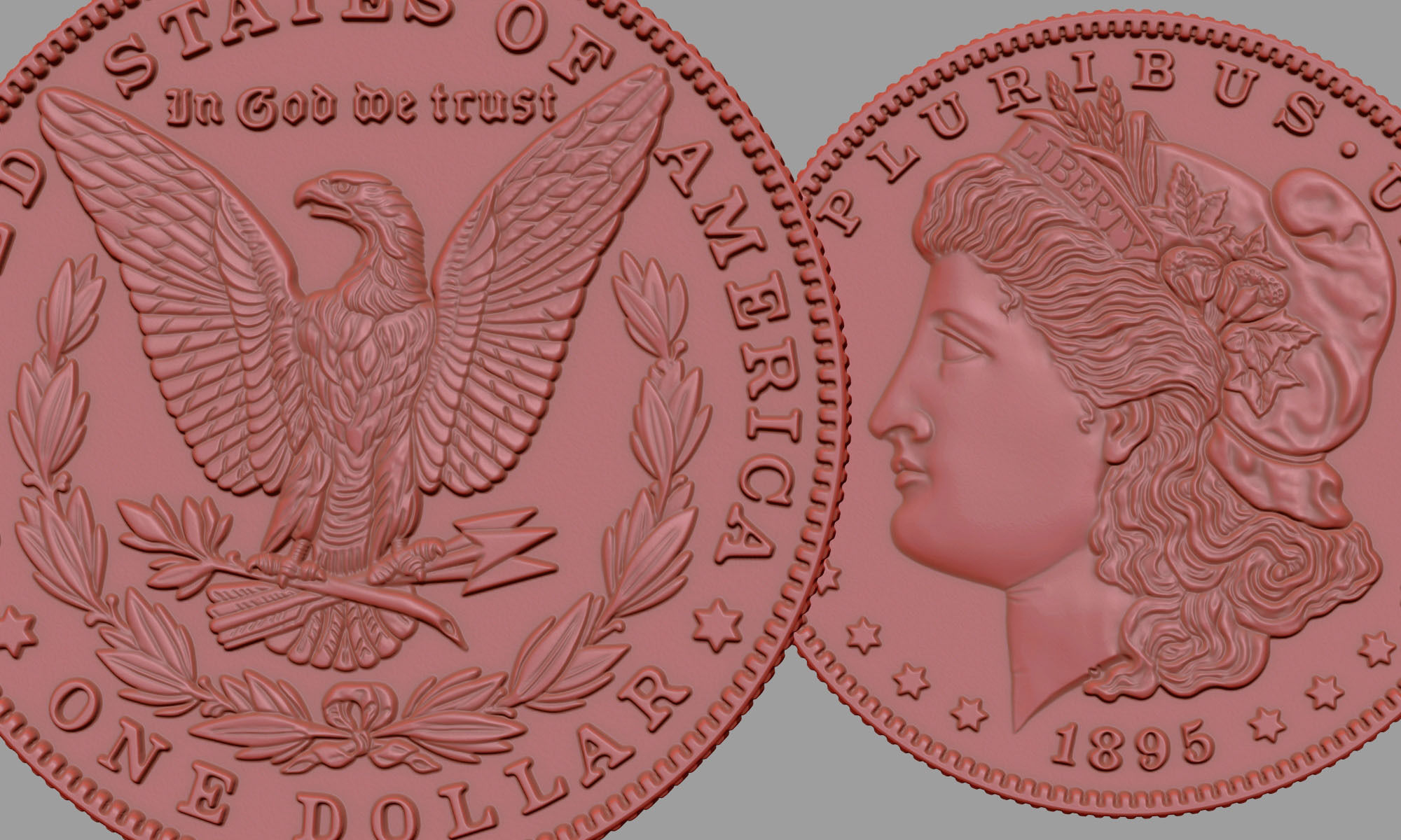 Morgan Silver Dollar 3D model_18