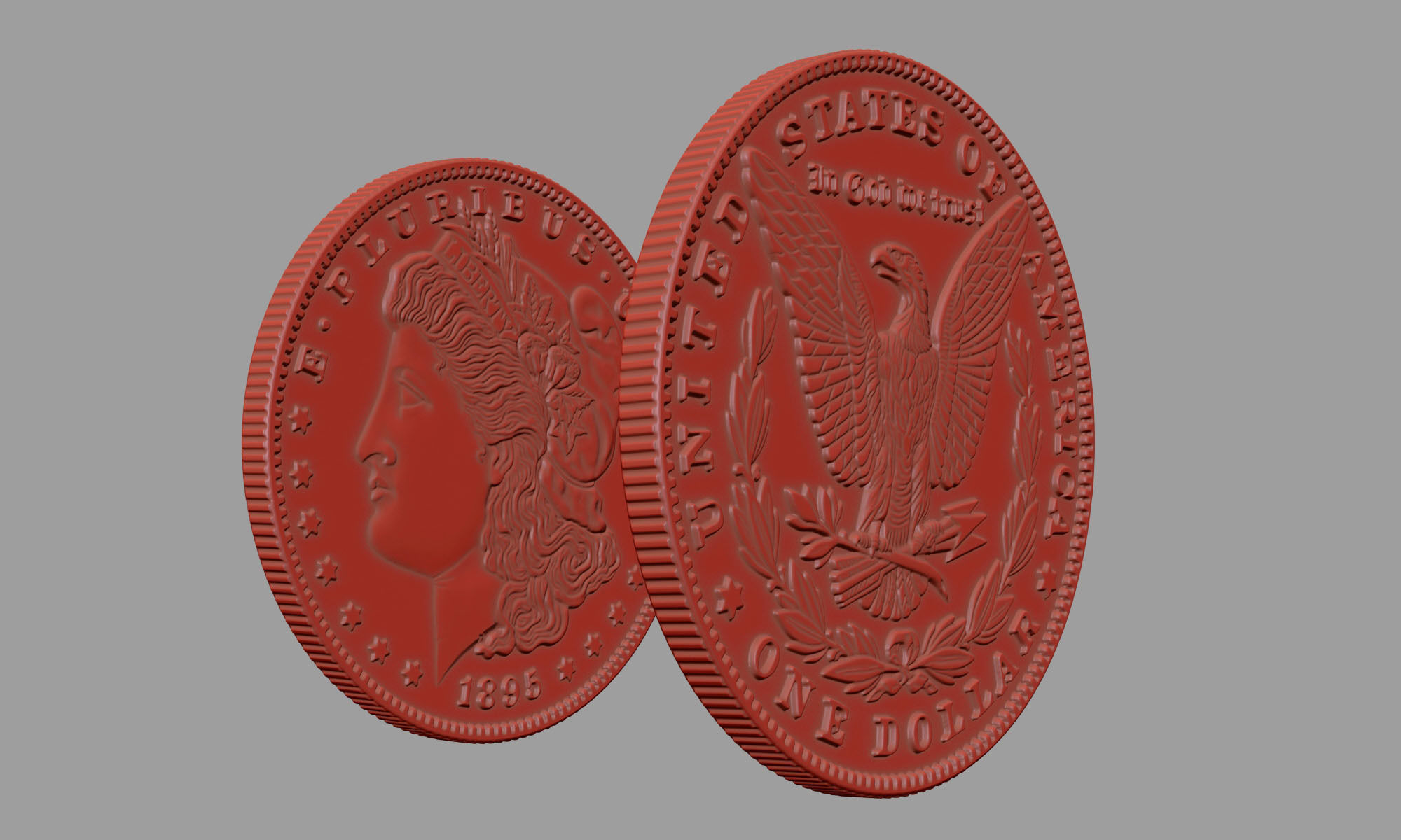 Morgan Silver Dollar 3D model_22