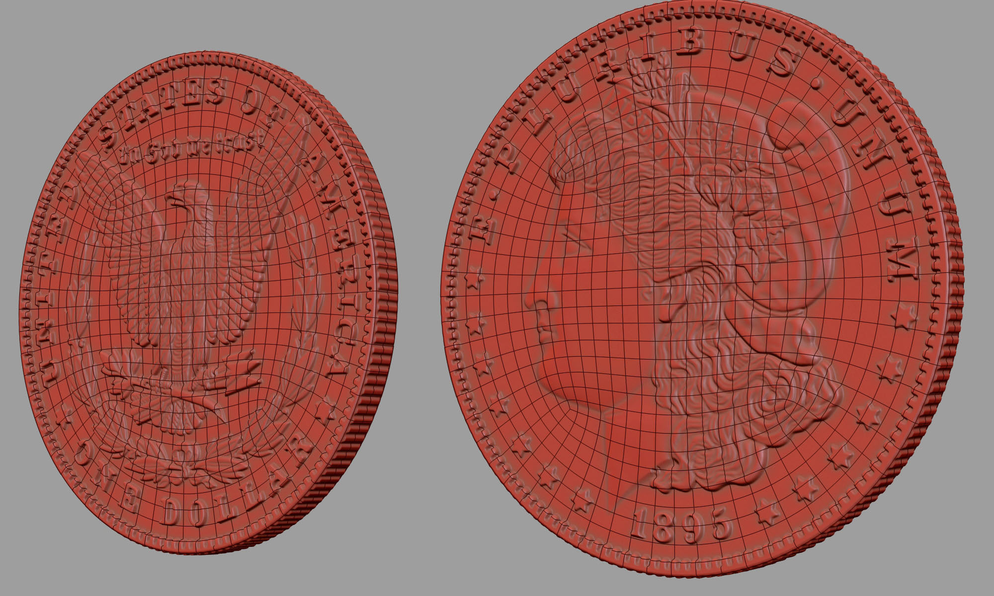 Morgan Silver Dollar 3D model_20