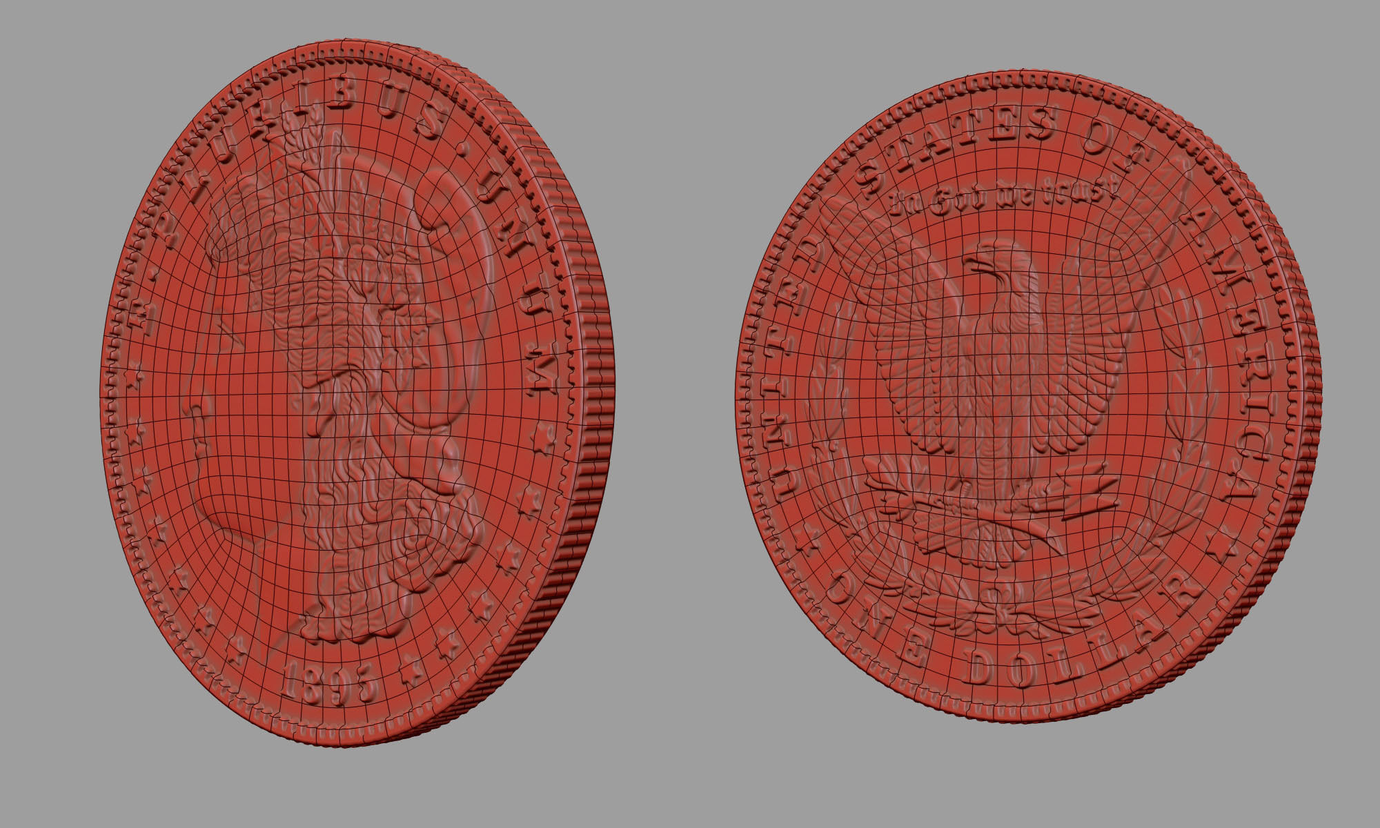 Morgan Silver Dollar 3D model_26