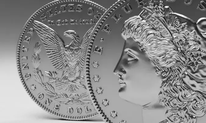 Morgan Silver Dollar 3D model
