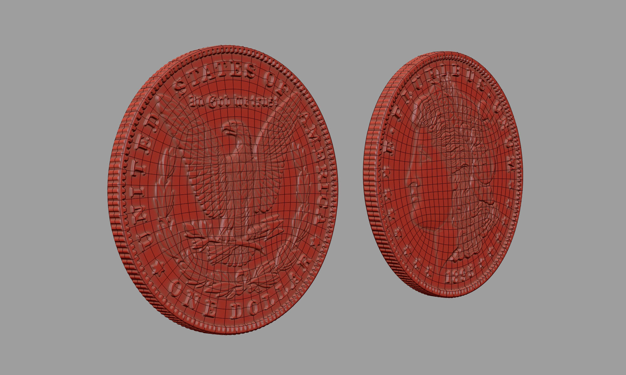 Morgan Silver Dollar 3D model_23
