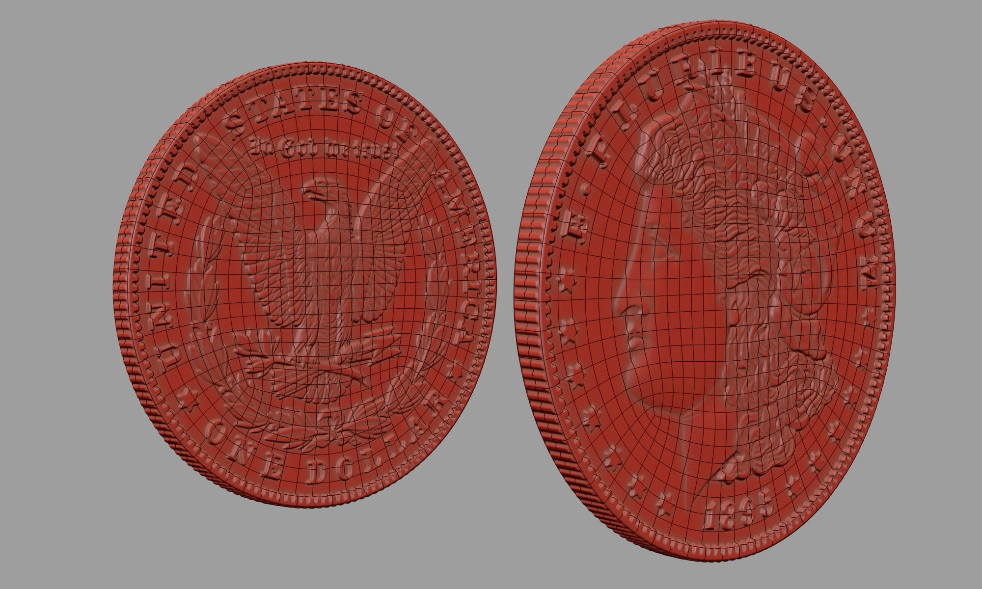 Morgan Silver Dollar 3D model_24