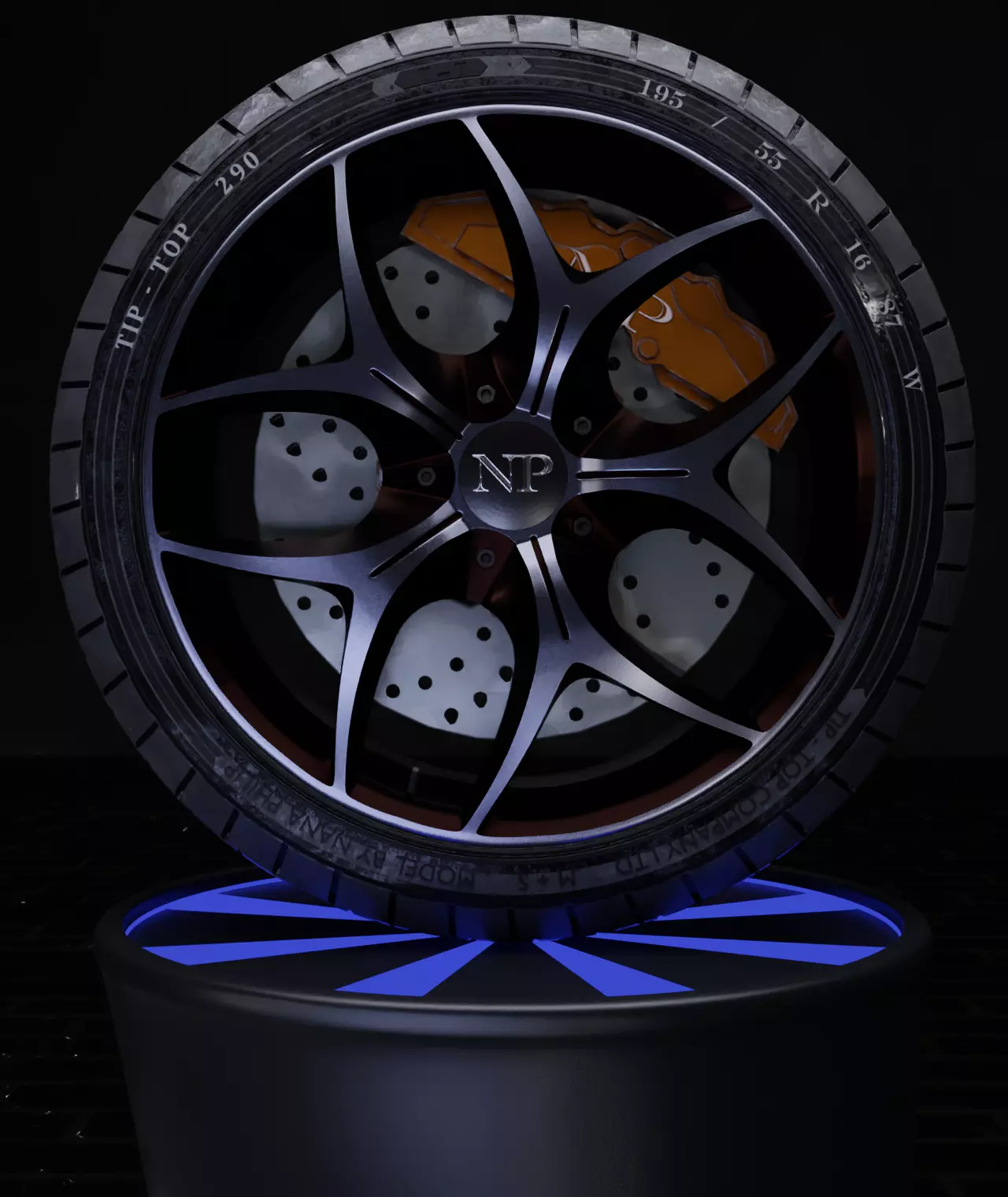 Car Tire Set Tip-Top 290 model 3D model_0
