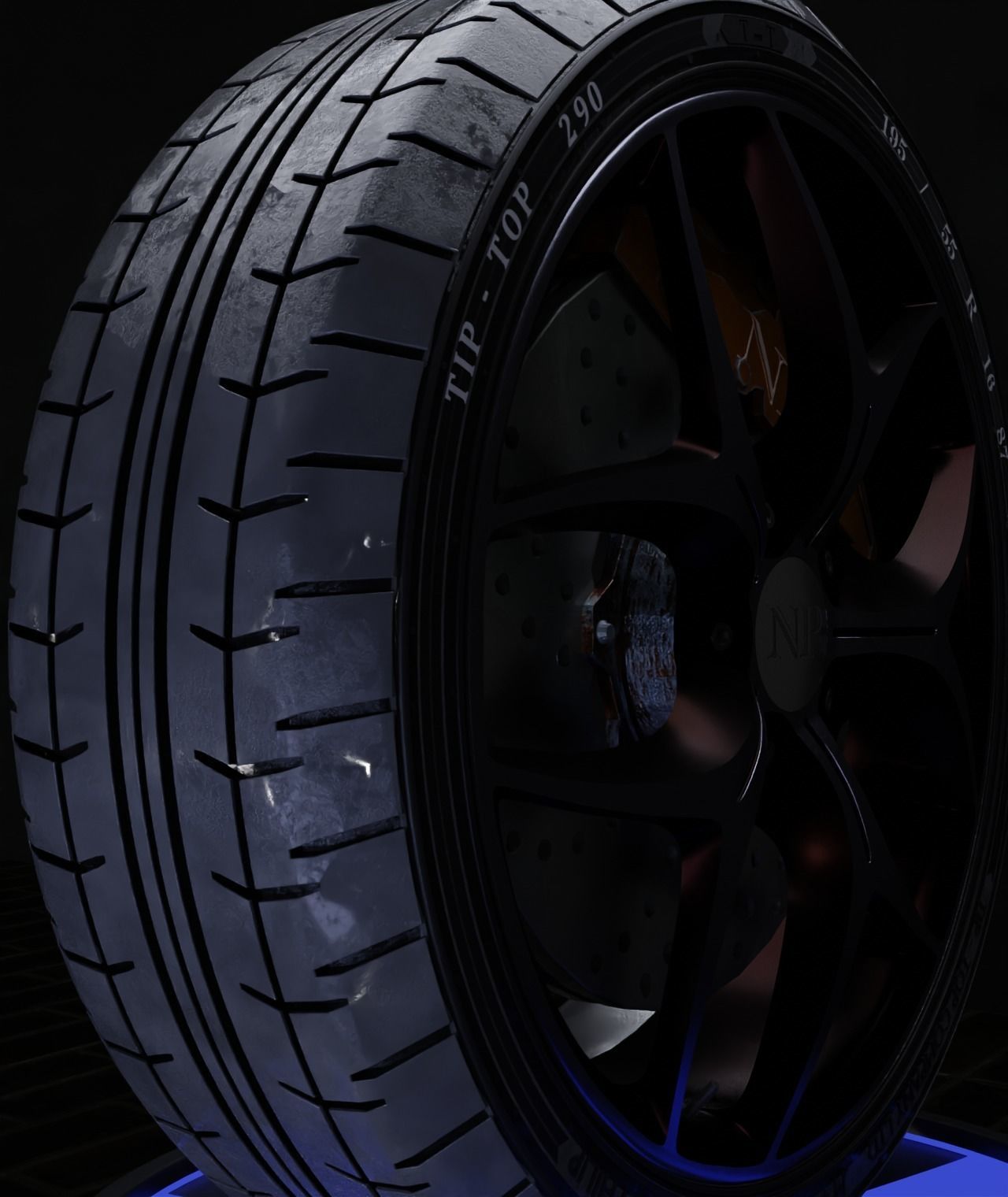 Car Tire Set Tip-Top 290 model 3D model_1