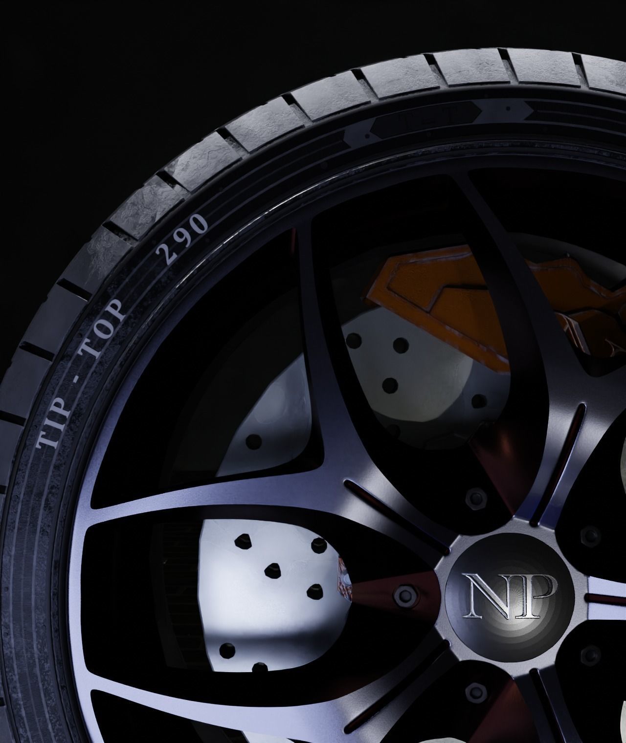 Car Tire Set Tip-Top 290 model 3D model_6