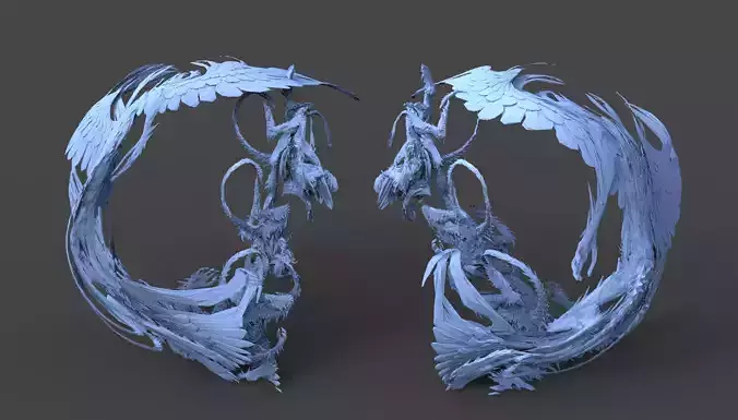 Dantes underearth swarm sculpture monolith 3D model