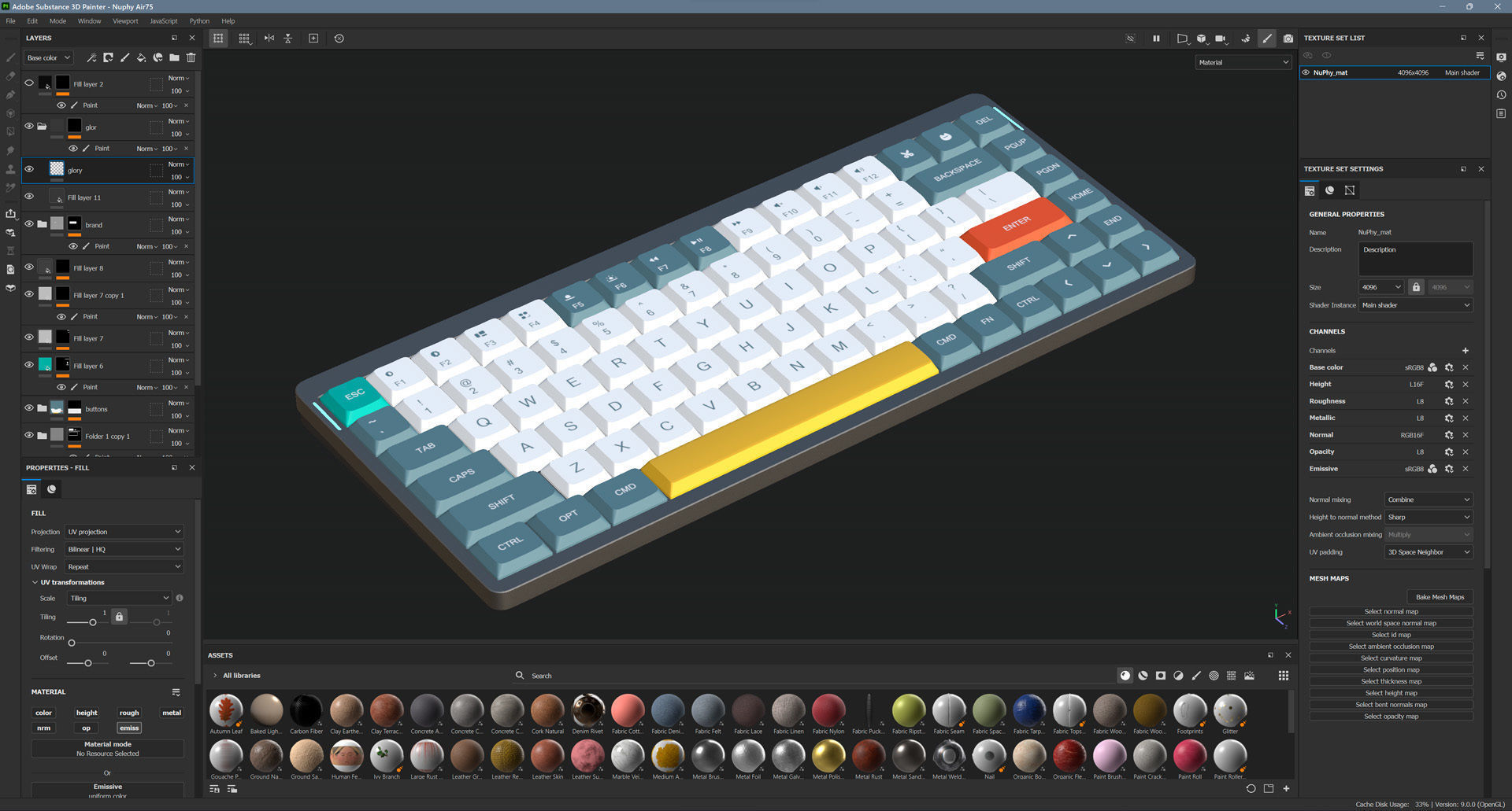 Nuphy AIR75 Keyboard Low-poly 3D model_15