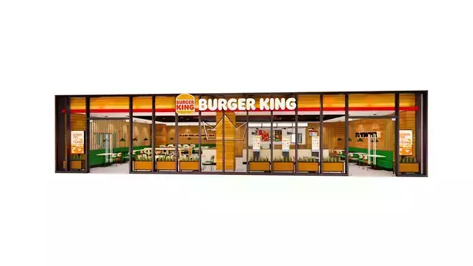 Detailed Burger King Restaurant - Royal Design 1 3D model