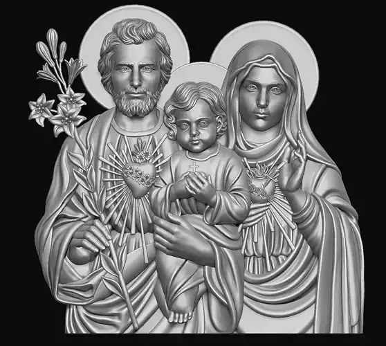 Holy Family Relief 3D print model