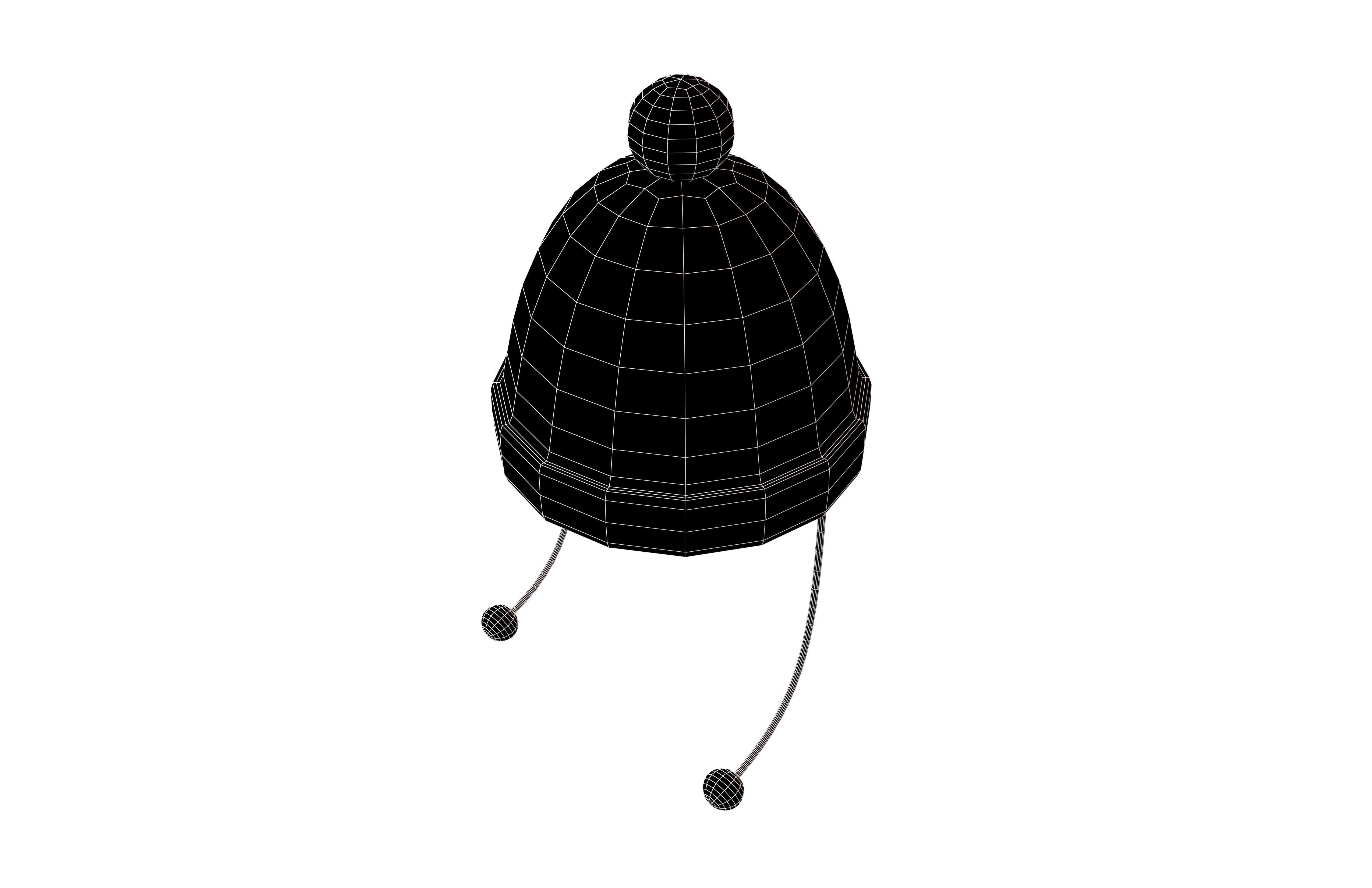 Winter Hat V1 001 Low-poly 3D model_6