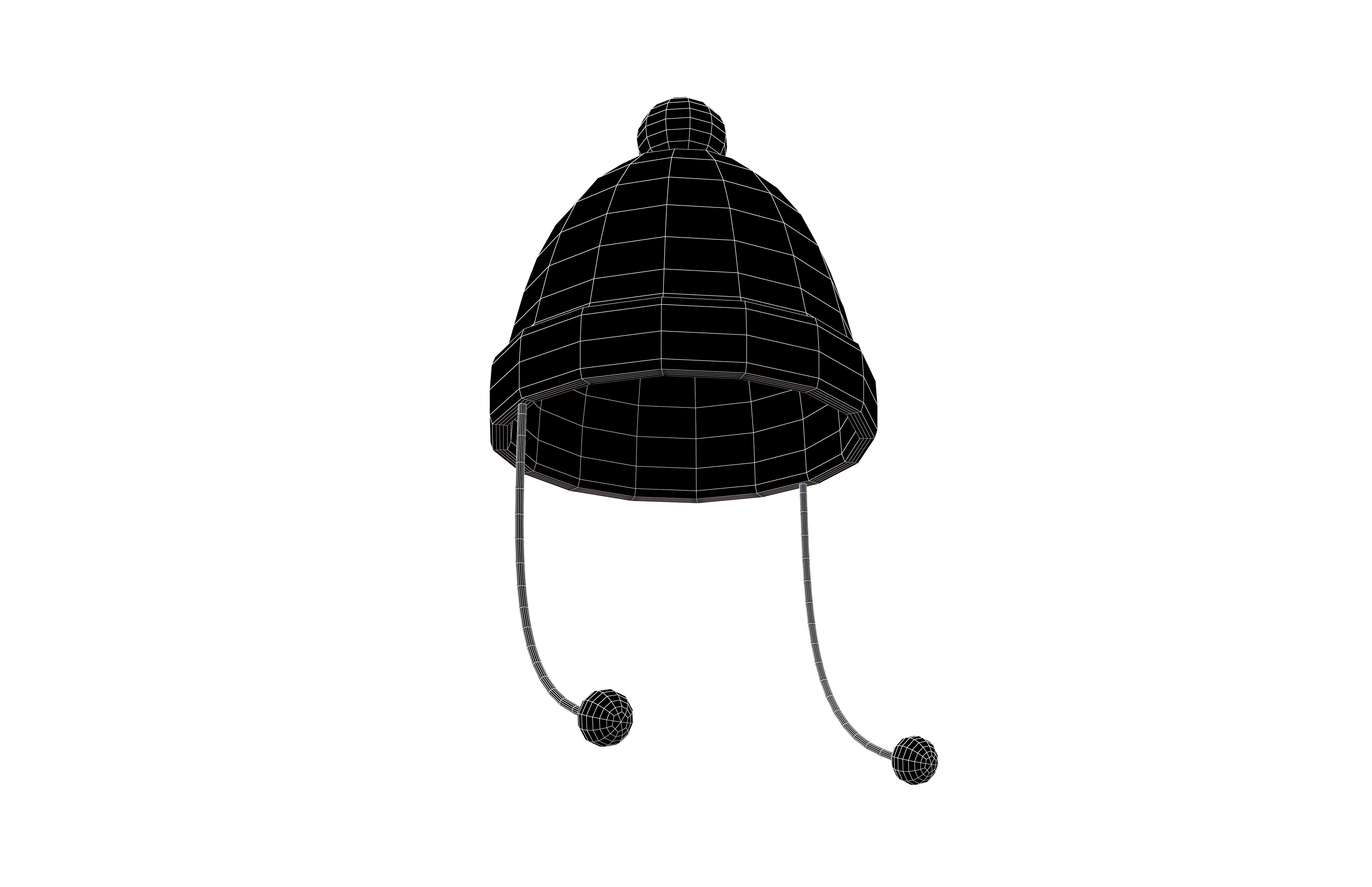 Winter Hat V1 001 Low-poly 3D model_7
