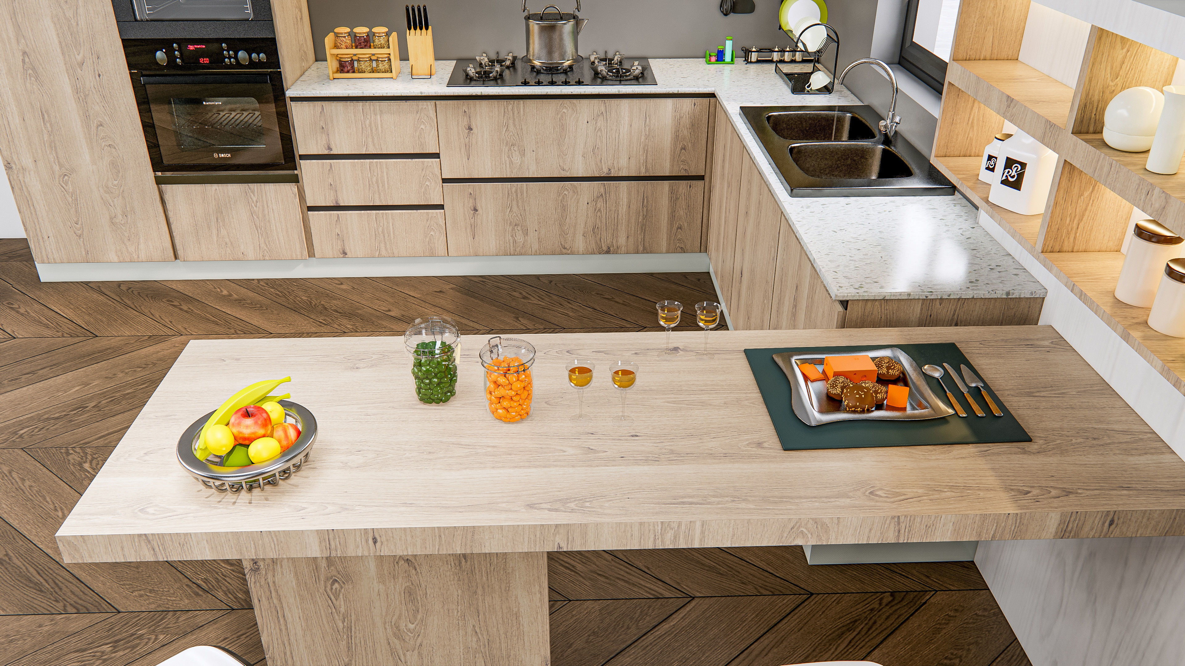 Kitchen Modern interior 0036 3D model_11