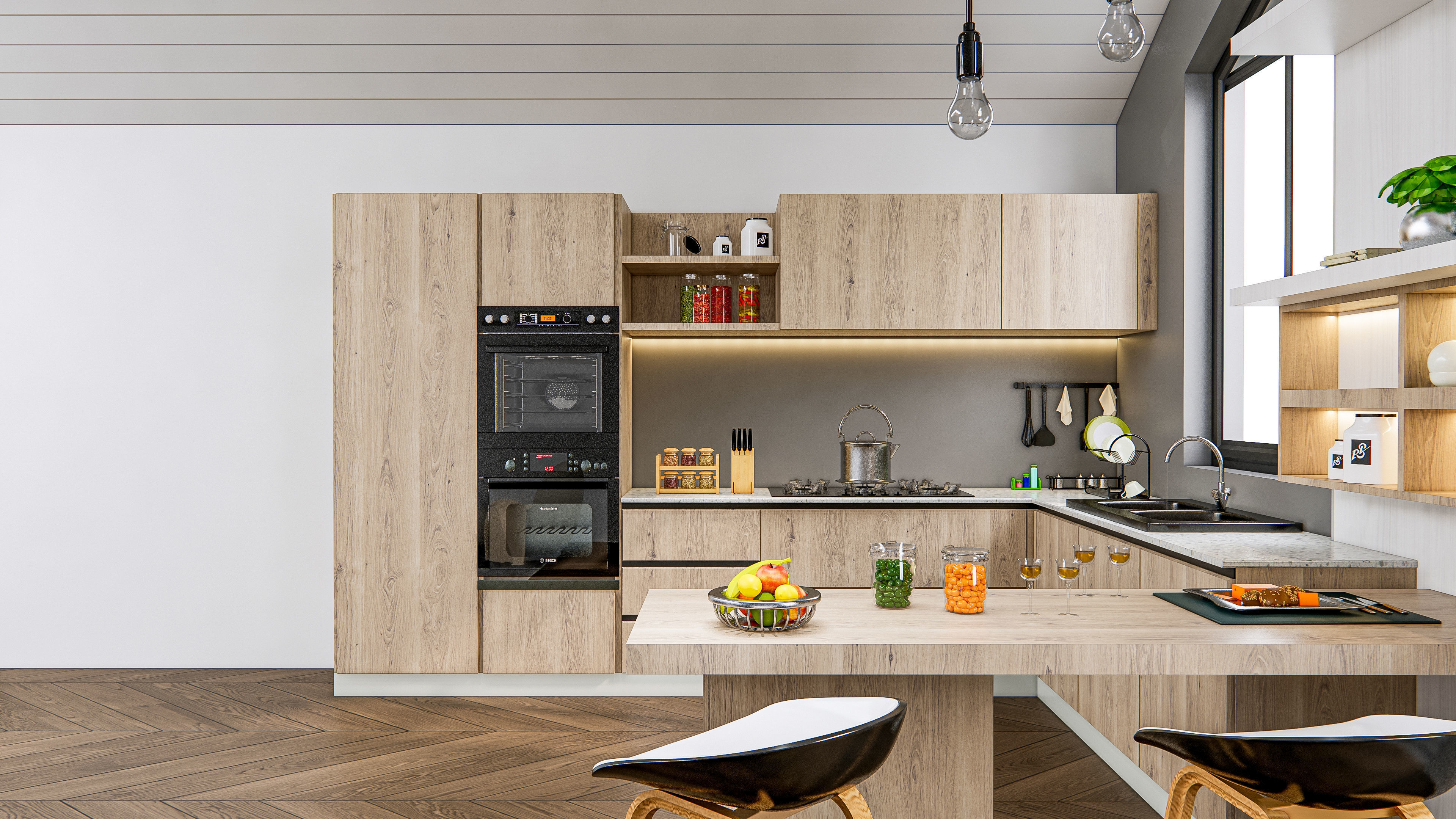 Kitchen Modern interior 0036 3D model_2