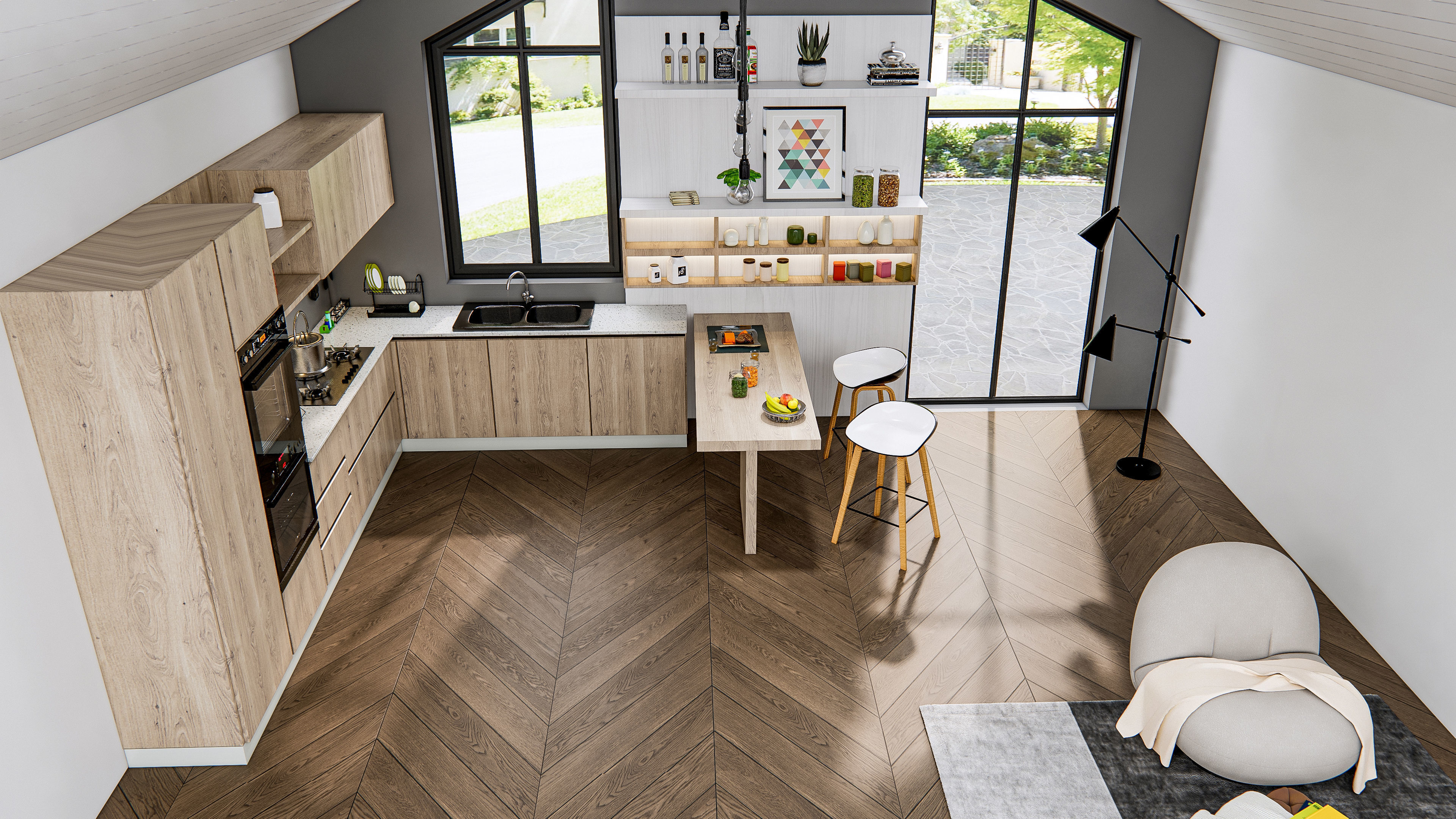 Kitchen Modern interior 0036 3D model_20