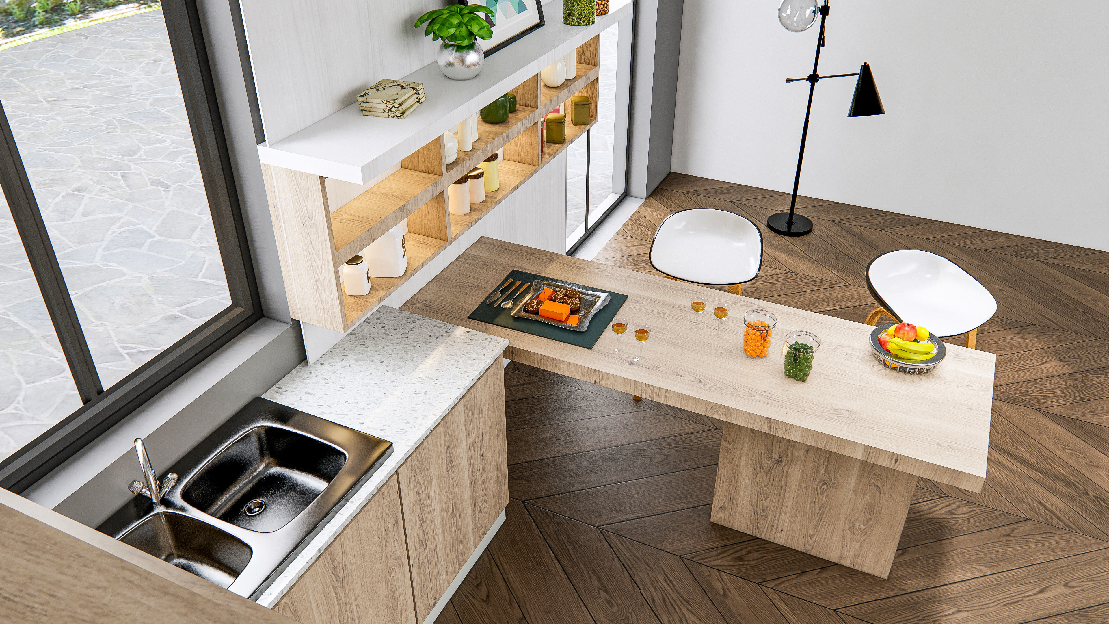 Kitchen Modern interior 0036 3D model_17