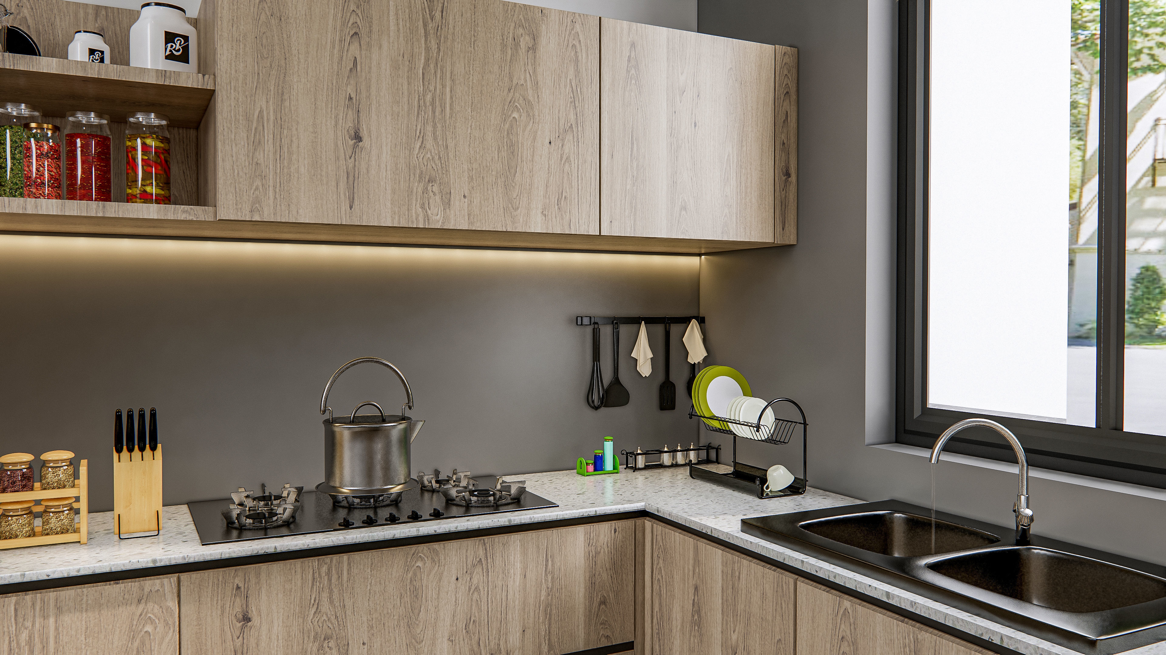 Kitchen Modern interior 0036 3D model_5