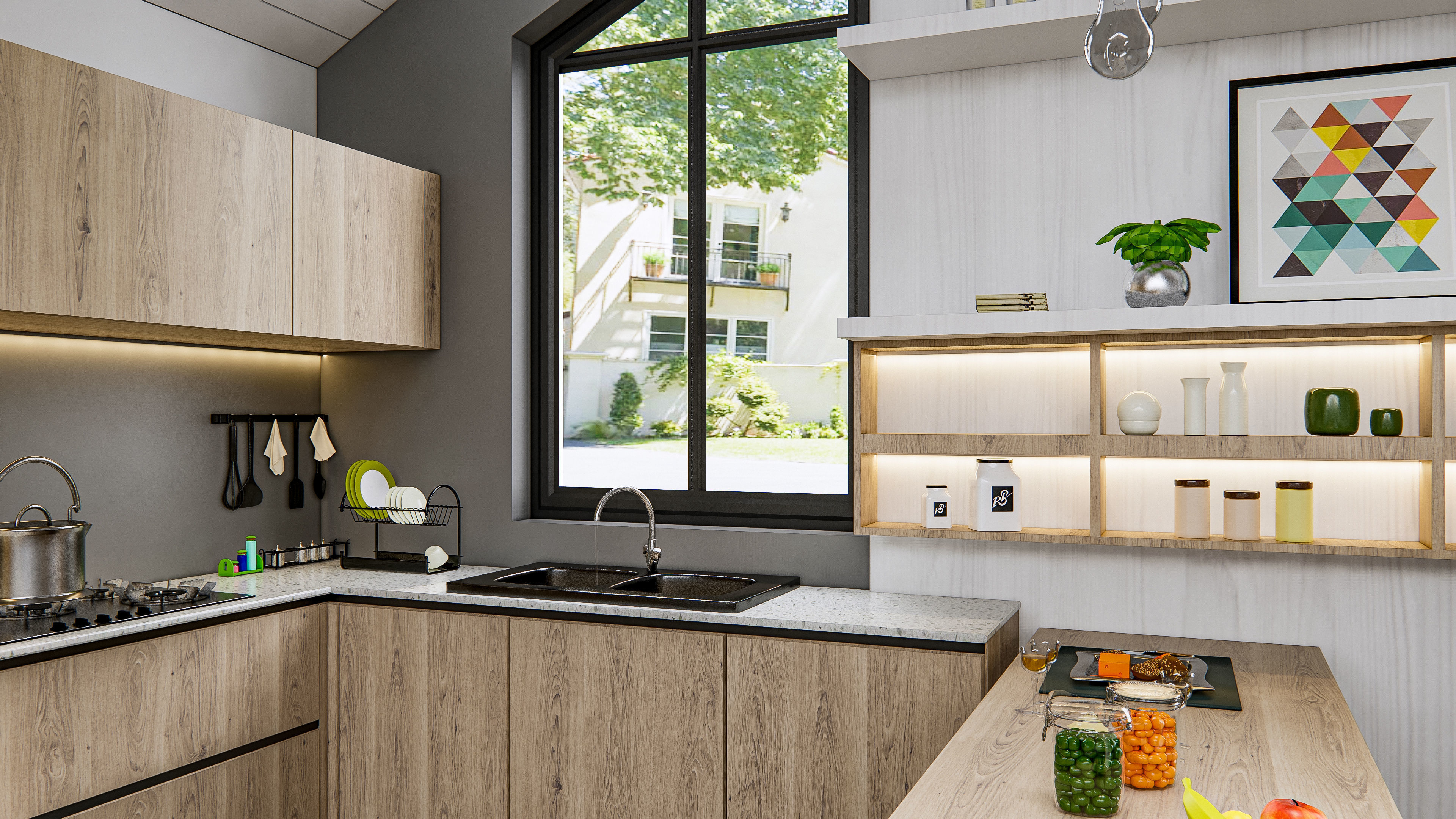 Kitchen Modern interior 0036 3D model_1