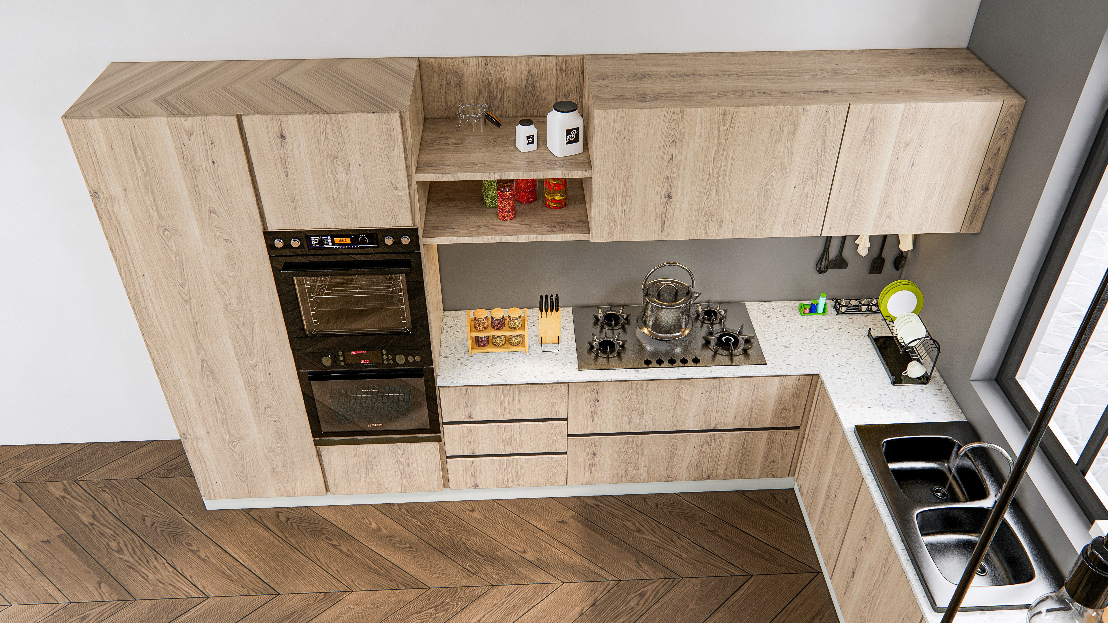 Kitchen Modern interior 0036 3D model_18