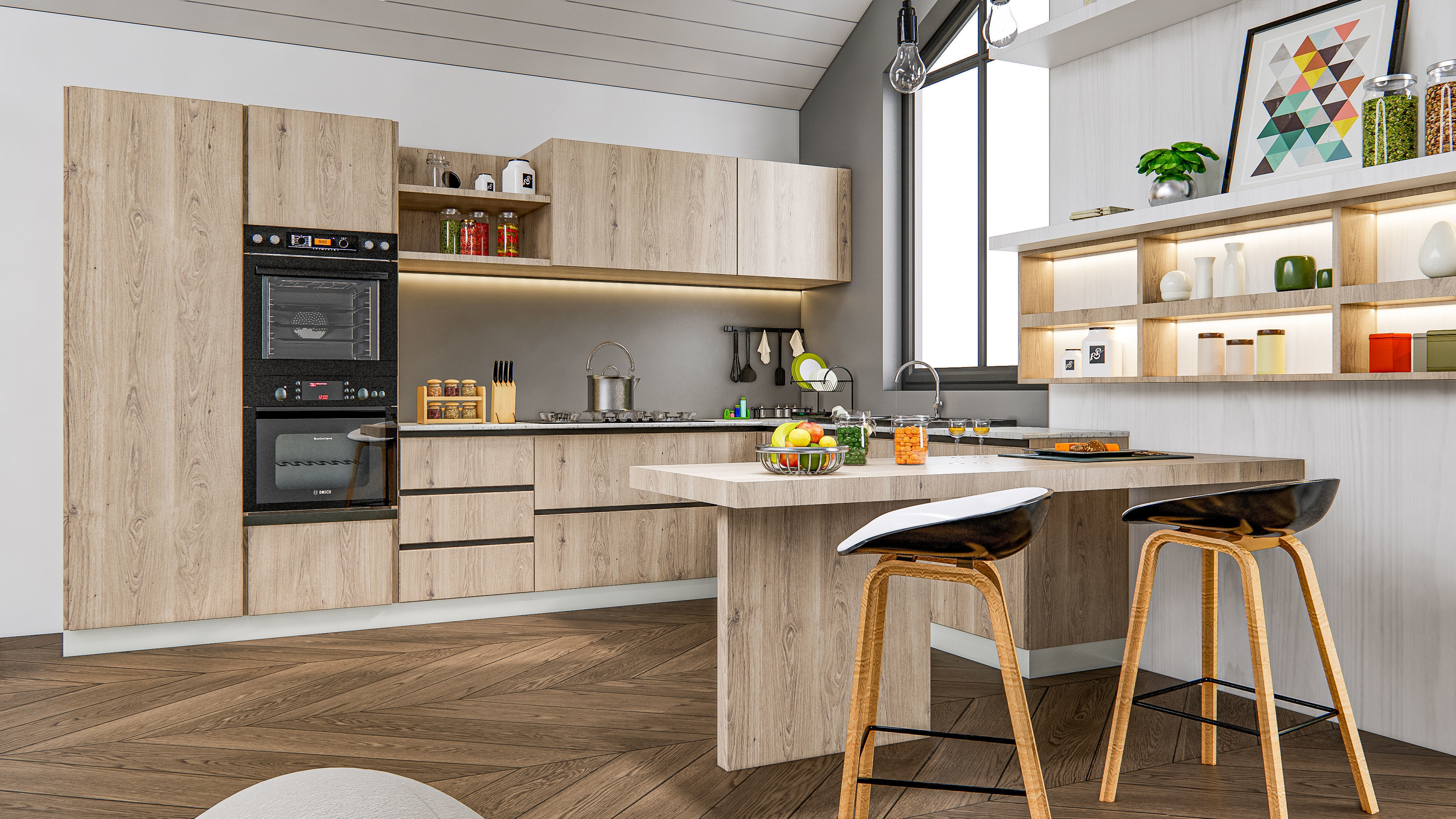 Kitchen Modern interior 0036 3D model_3