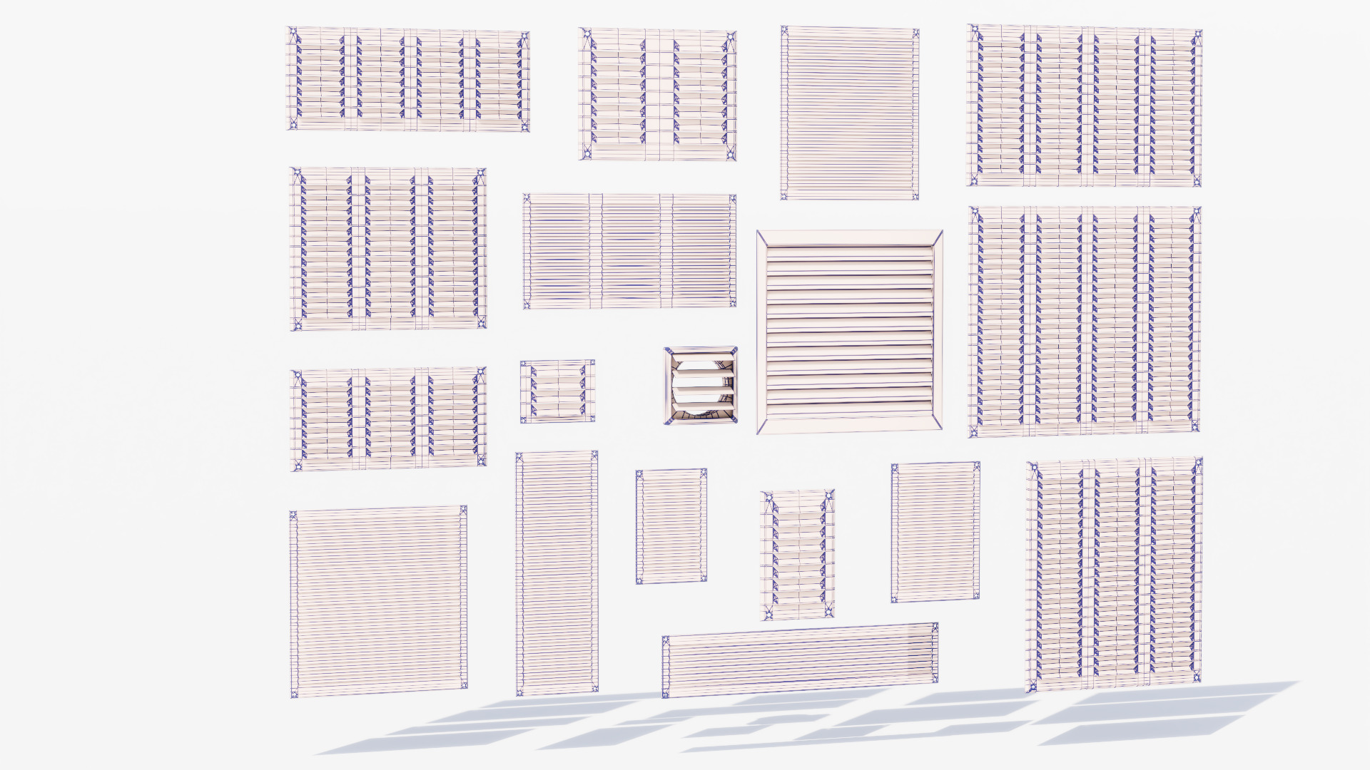 Wall Vents Set 01 Low-poly 3D model_7