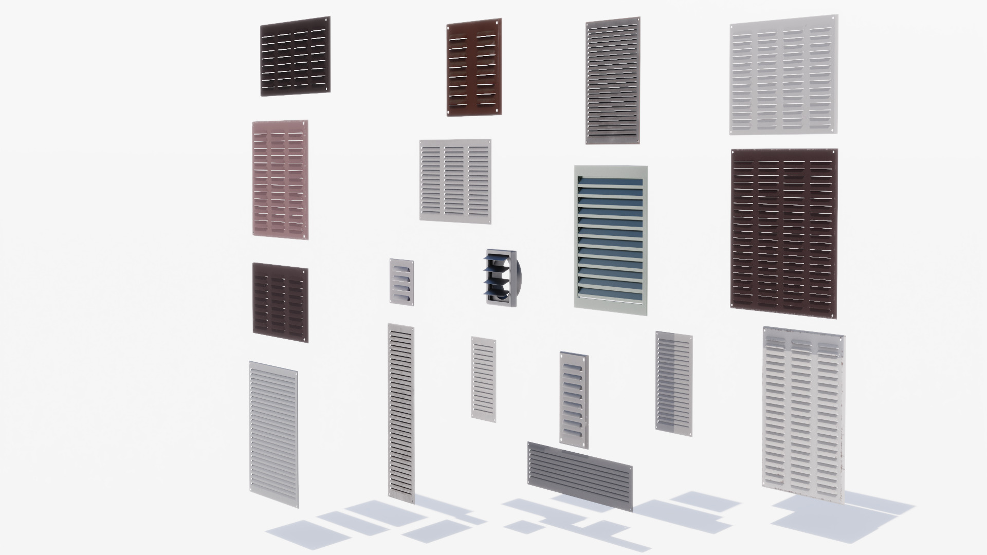 Wall Vents Set 01 Low-poly 3D model_5