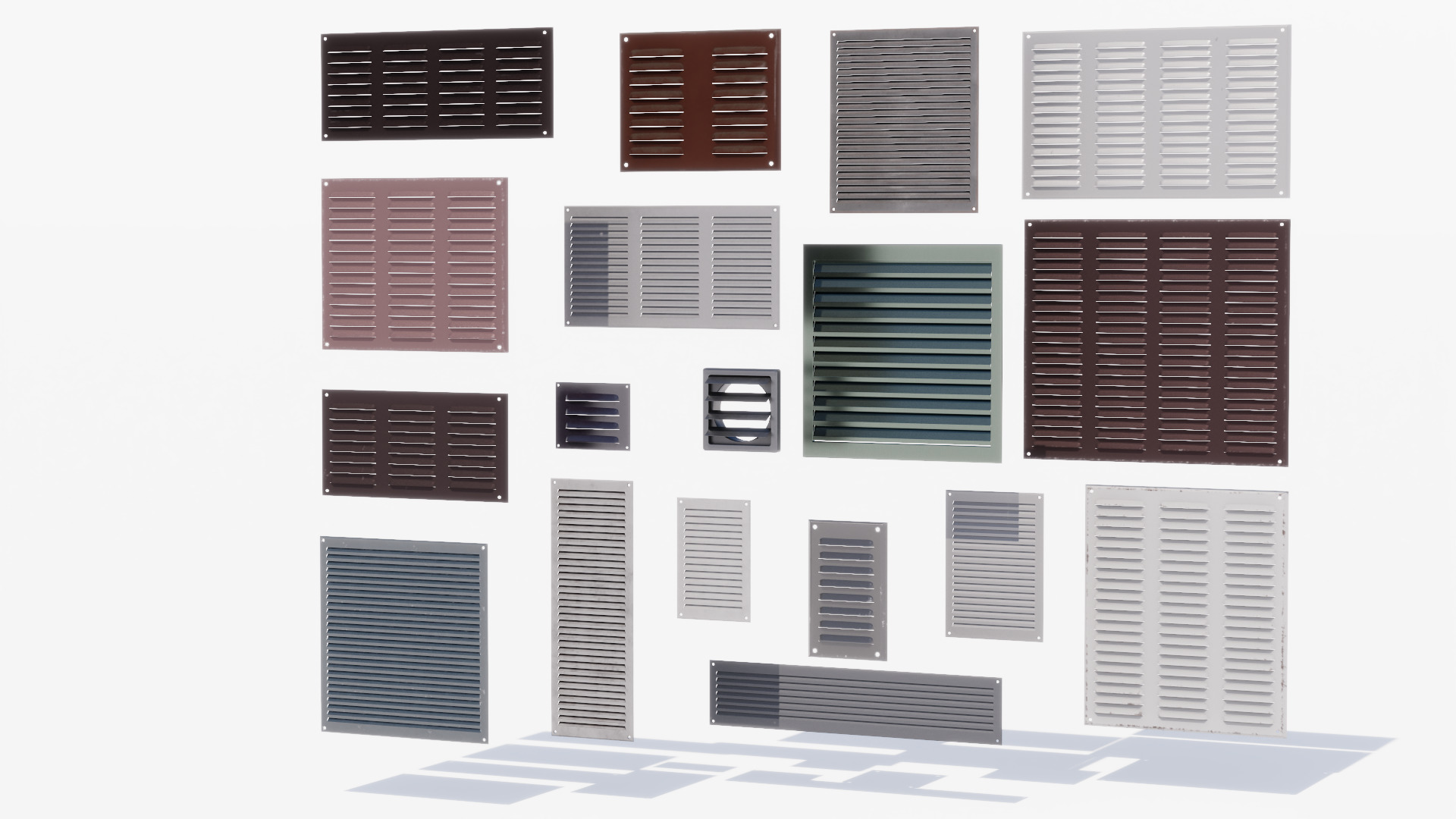 Wall Vents Set 01 Low-poly 3D model_1