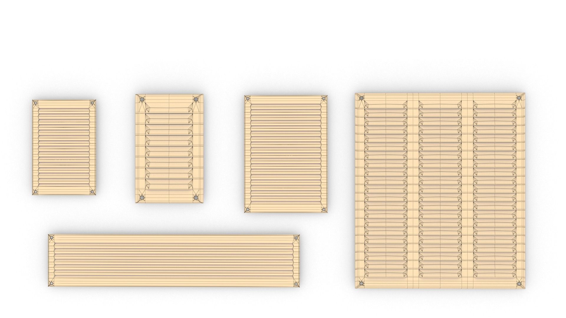 Wall Vents Set 01 Low-poly 3D model_11