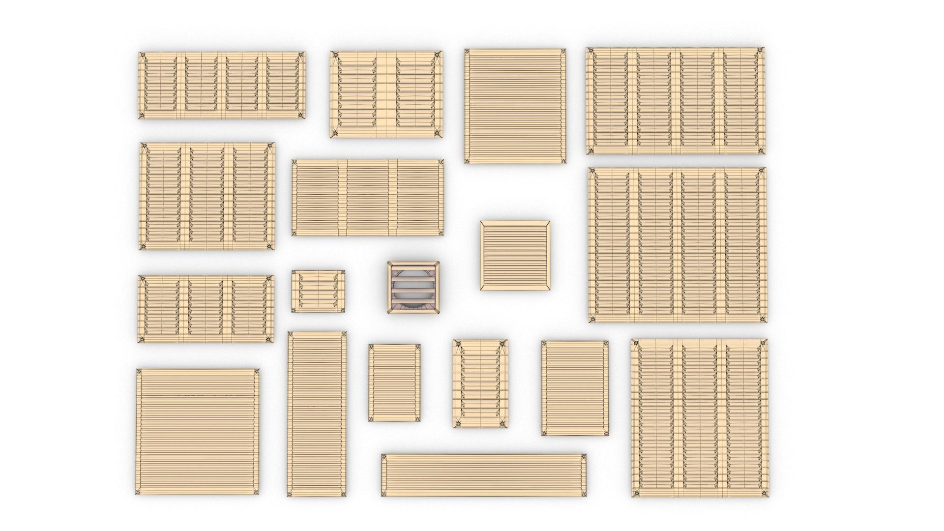 Wall Vents Set 01 Low-poly 3D model_8