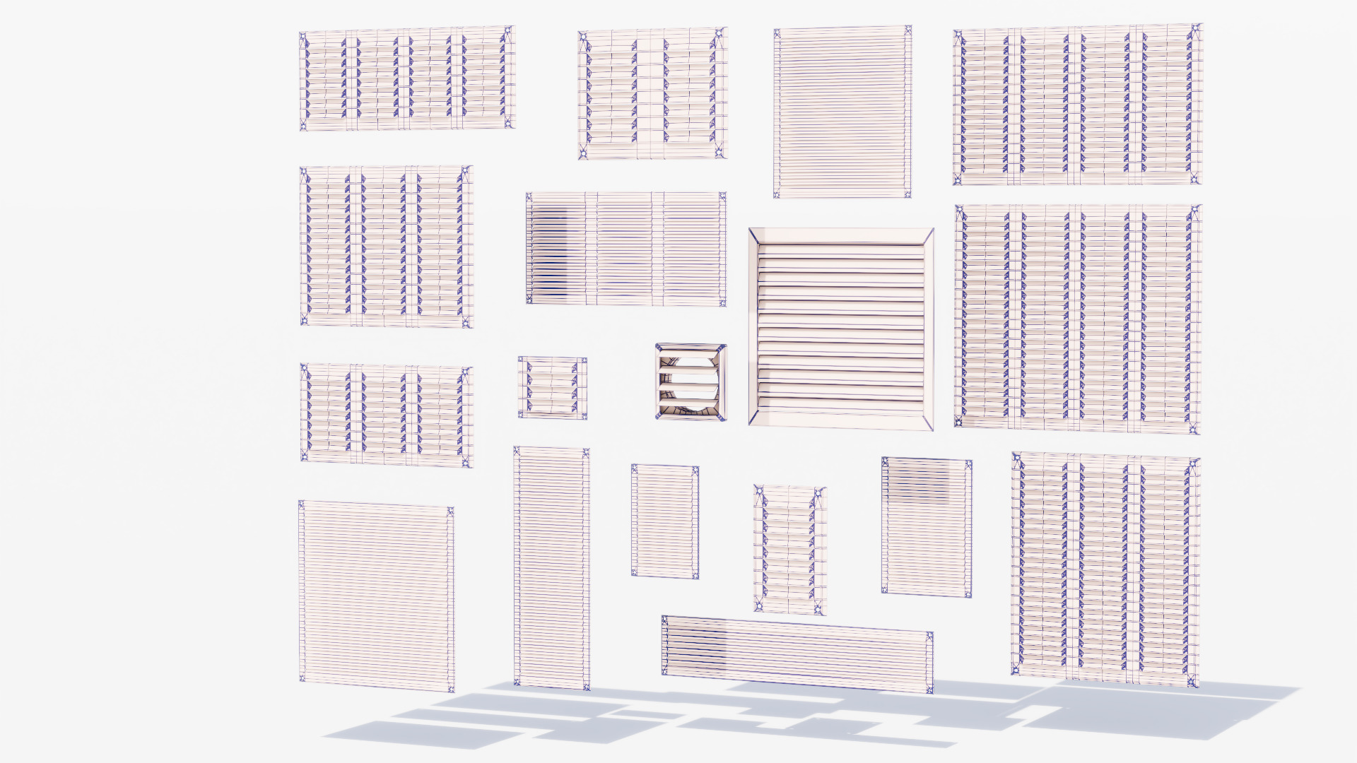 Wall Vents Set 01 Low-poly 3D model_6